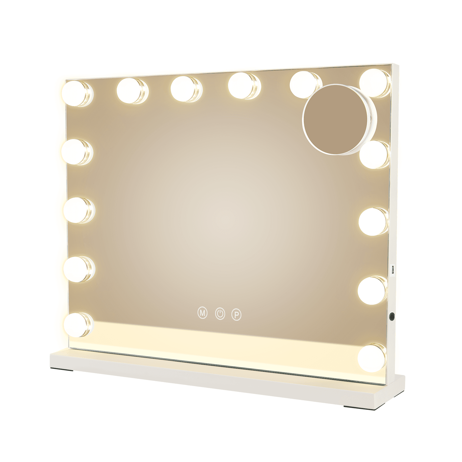 NETTLIFE - meikkipeili valolla, 15 LEDiä, himmennettävä peili, 3 valaistustilaa, kosketusohjaus ja irrotettava suurennuslasi