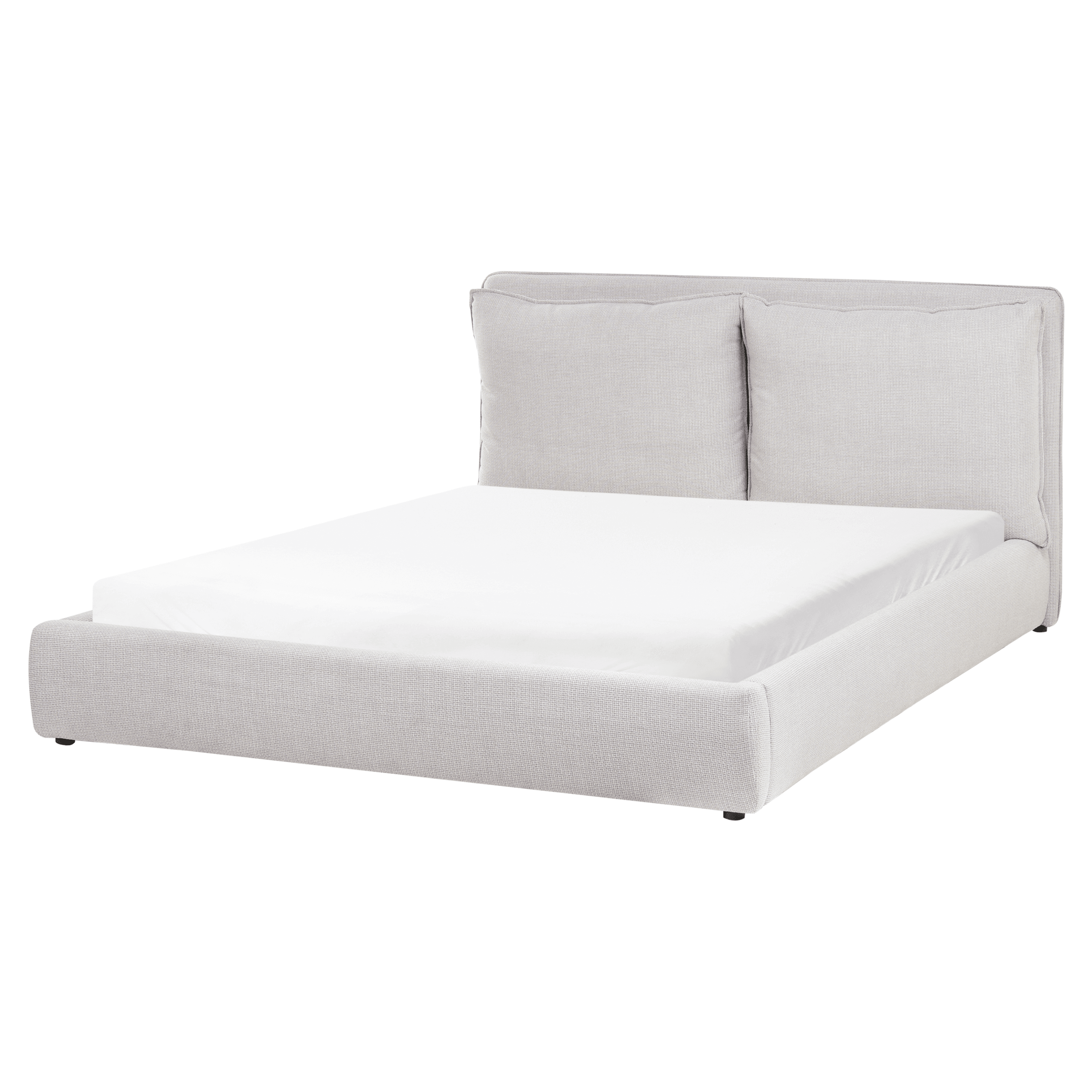 Sänky kangas BAJONNA 160 x 200 cm Vaaleanharmaa – Beliani