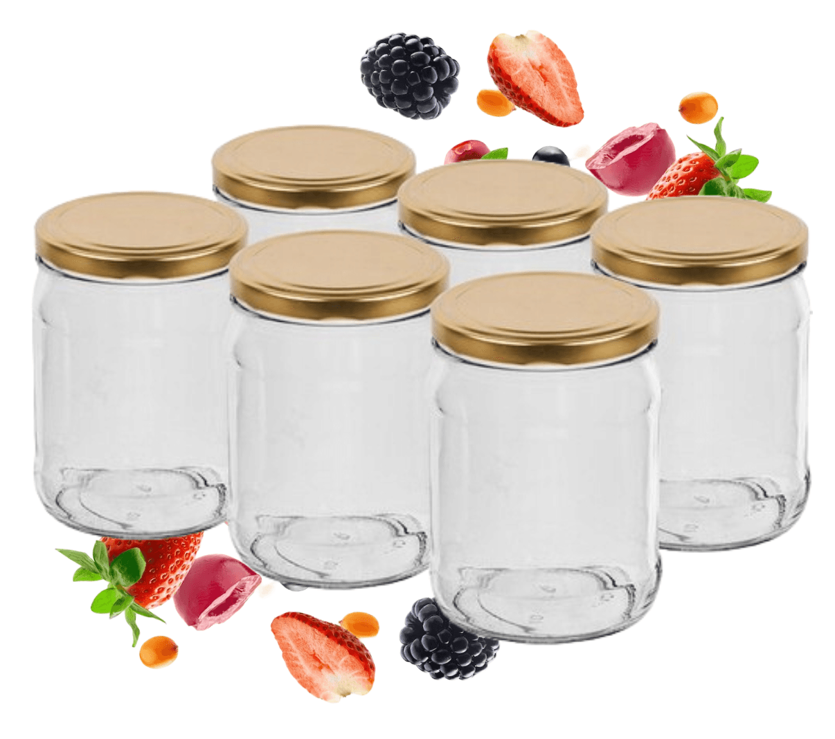 Lasipurkki säilykkeitä varten kierrekorkilla 500ml 6 kpl