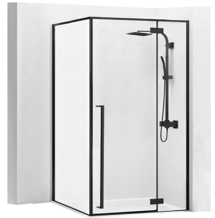 REA Suihkukaappi FARGO 80x100 Musta, 80X100X195CM + suihkuallas