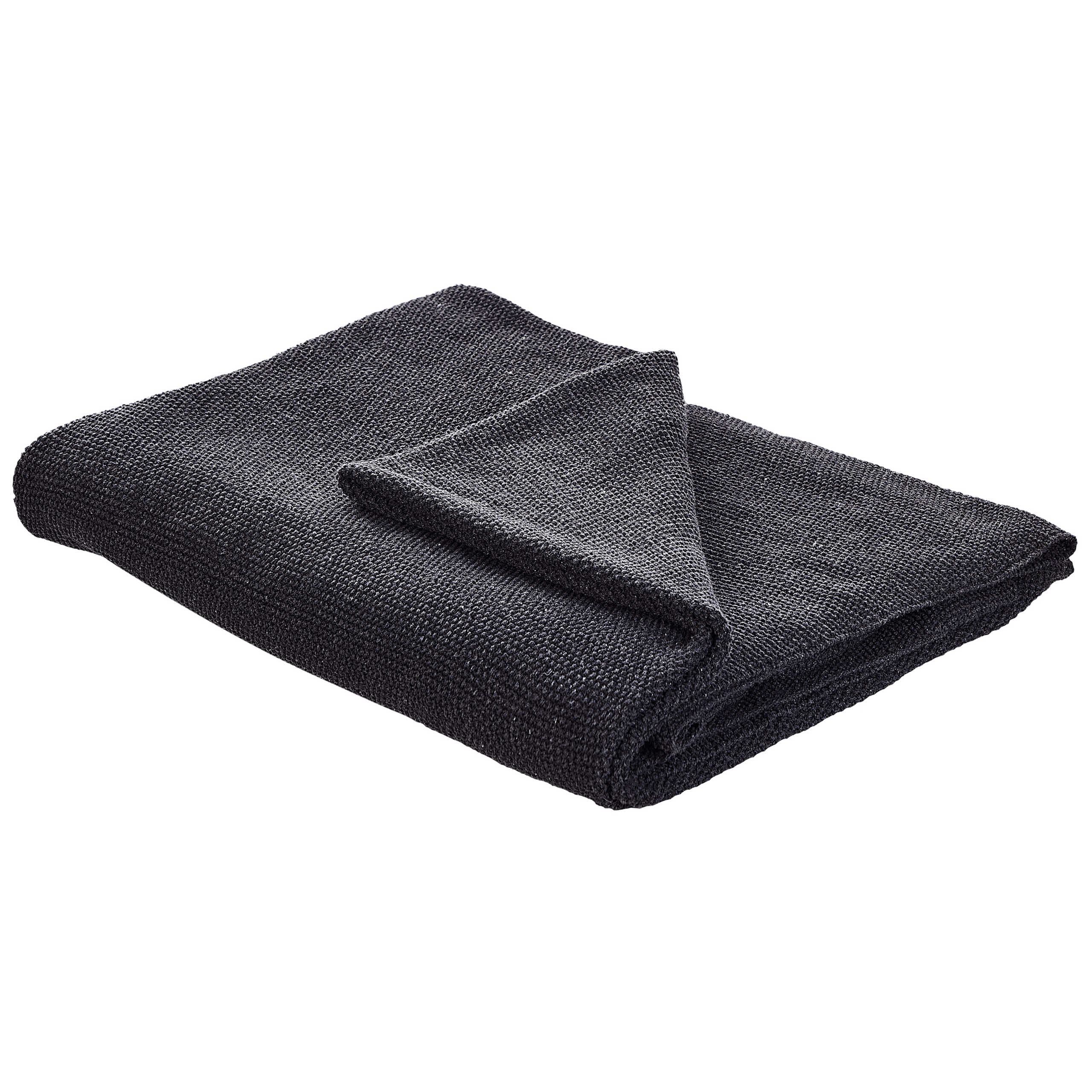 Torkkupeitto ASAKA puuvilla 130 x 180 cm Tummanharmaa – Beliani