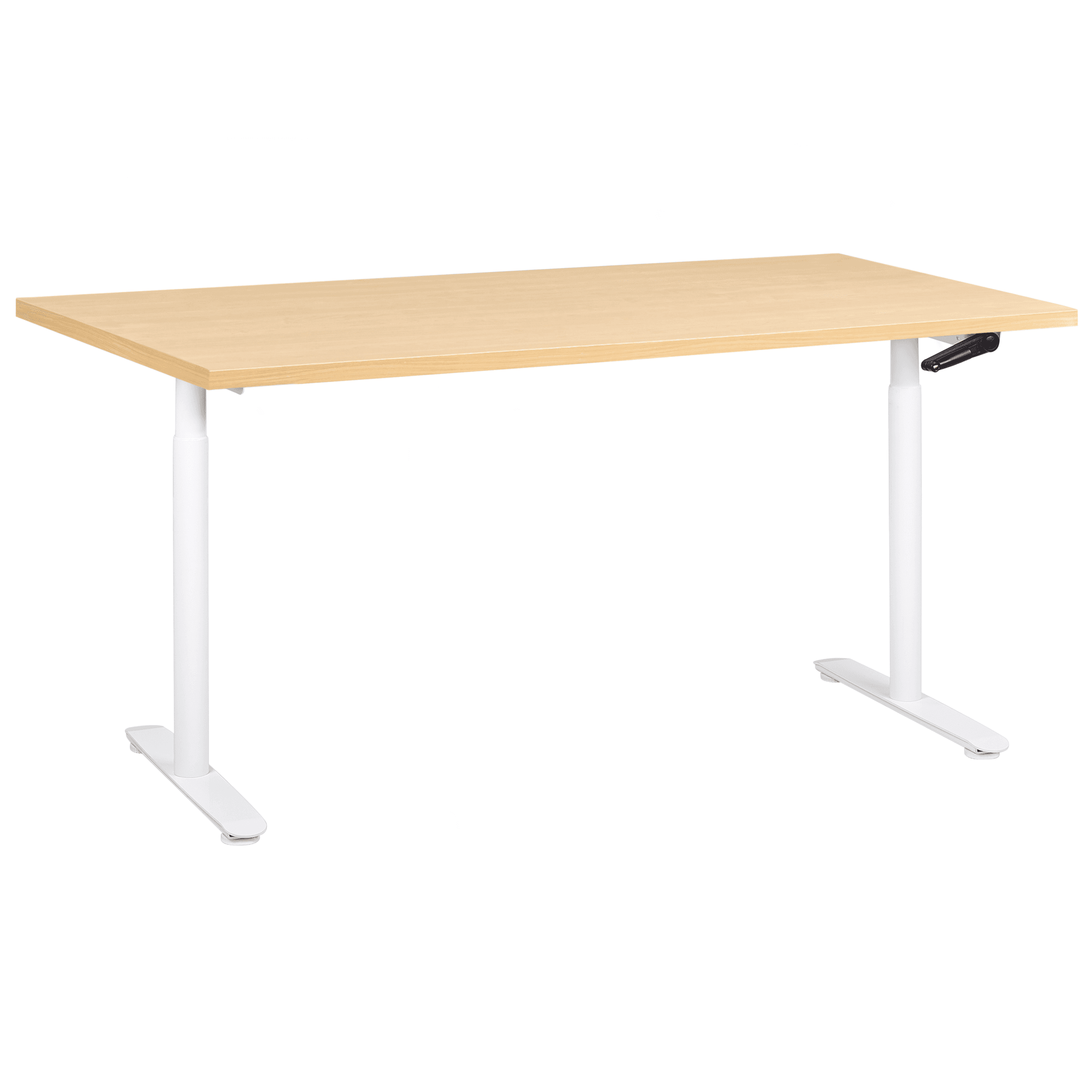 Manuaalisesti säädettävä työpöytä DESTINAS Vaaleanruskea/valkoinen 160 cm 72 cm