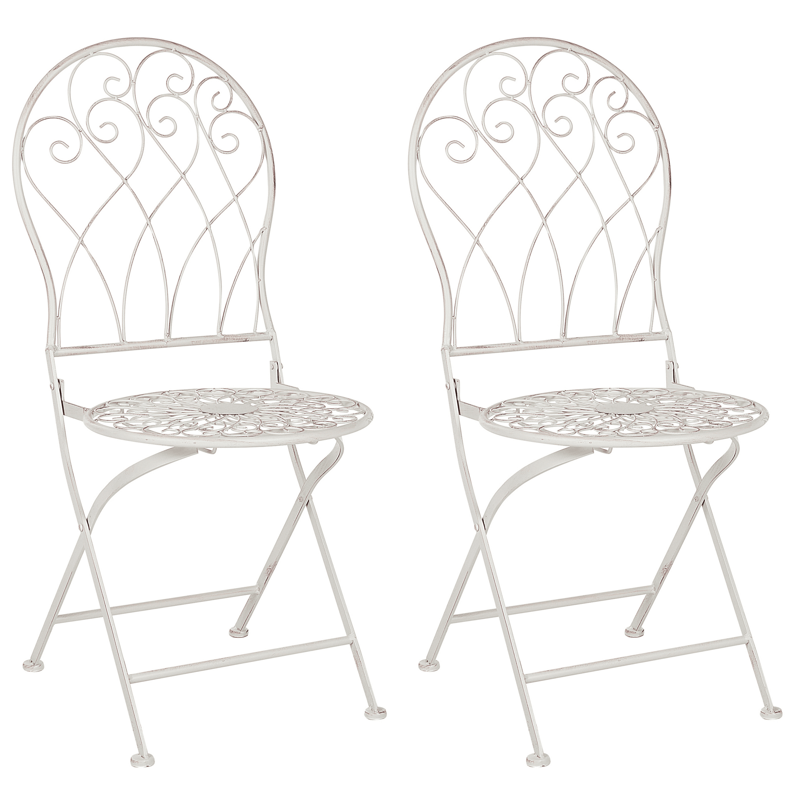 Puutarhatuolisetti 2 kpl STIFFE metalli Valkoinen – Beliani