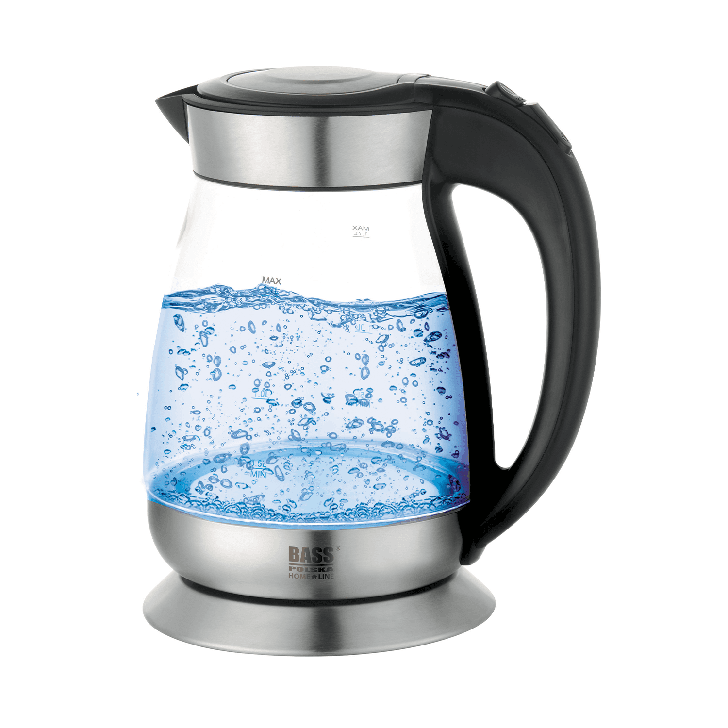 Vedenkeitin, lasinen, 1,7 l – Bass Polska