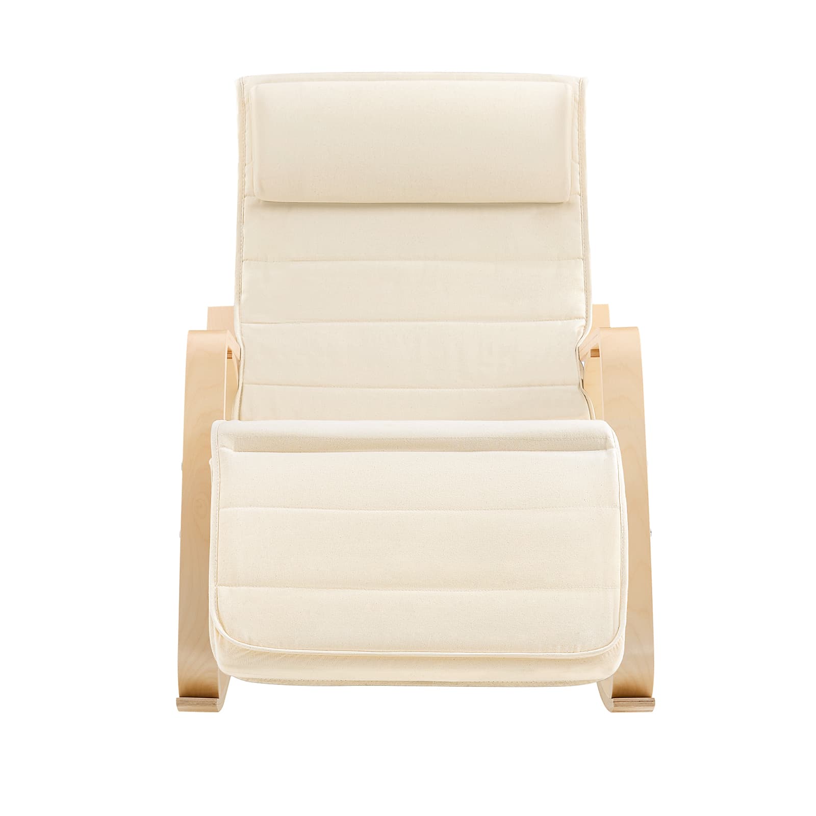 SoBuy Puinen keinutuoli FST16-W - ekologinen koivuviilu & metallikehys