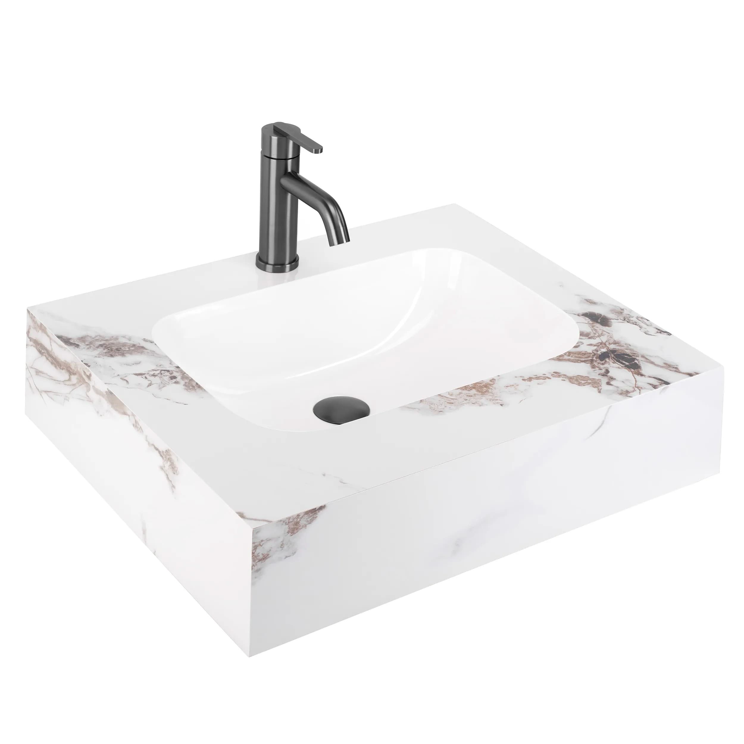 REA Seinäpesuallas Aresa Cold Jade 60 Valkoinen, 60X50X16Cm – Rea