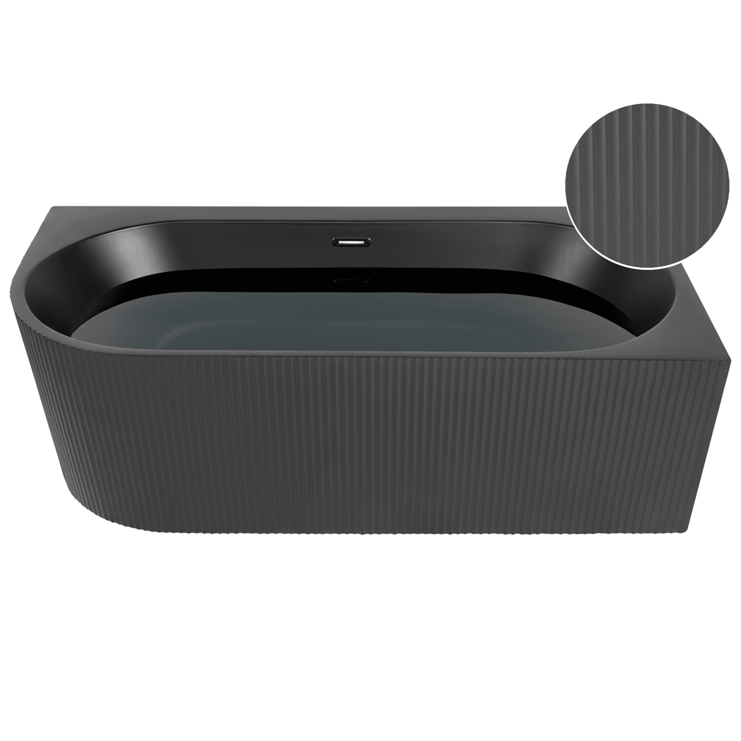 Kulmakylpyamme GOCTA Vasen 170 x 80 cm Musta