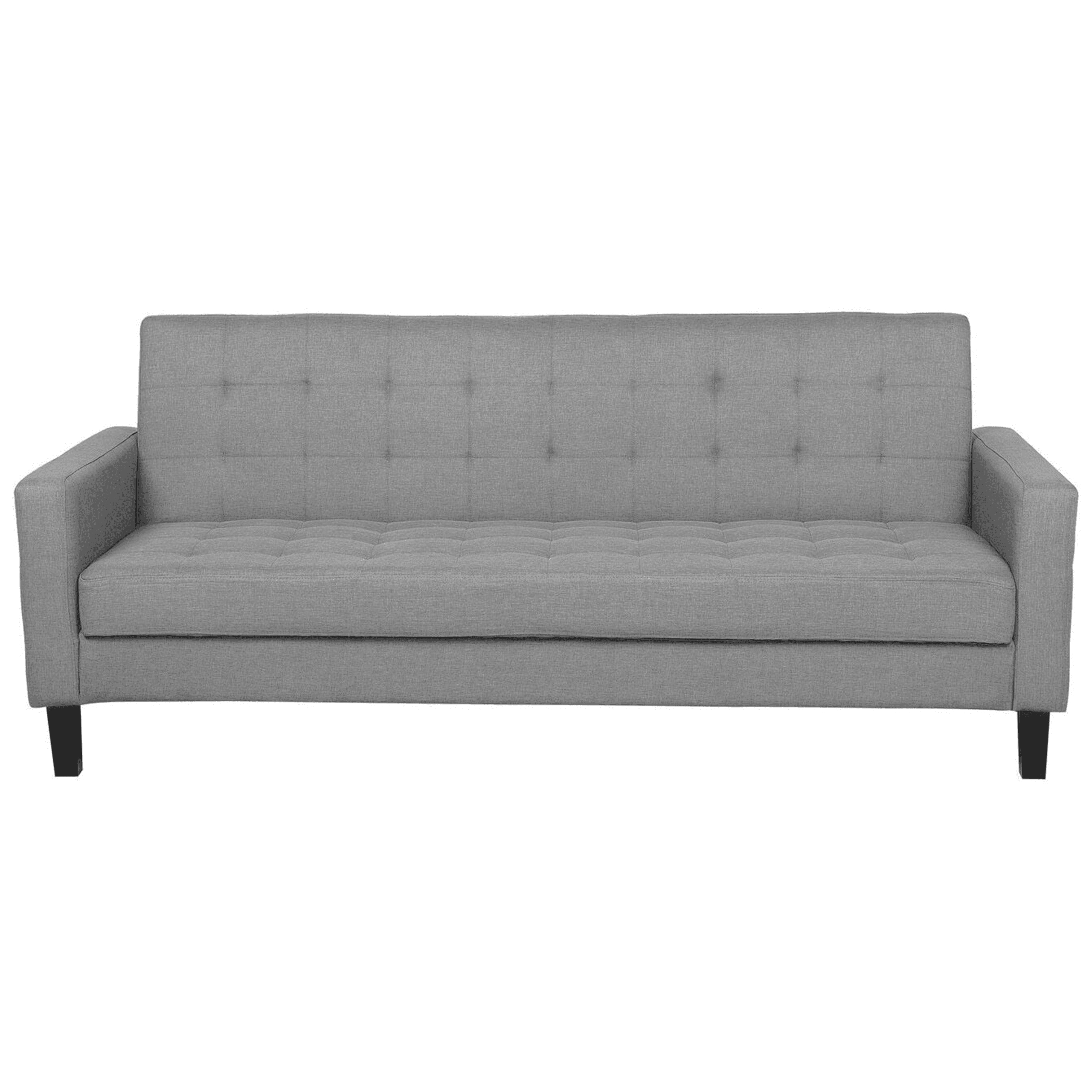 Vuodesohva VEHKOO kangas Vaaleanharmaa 3-istuttava – Beliani