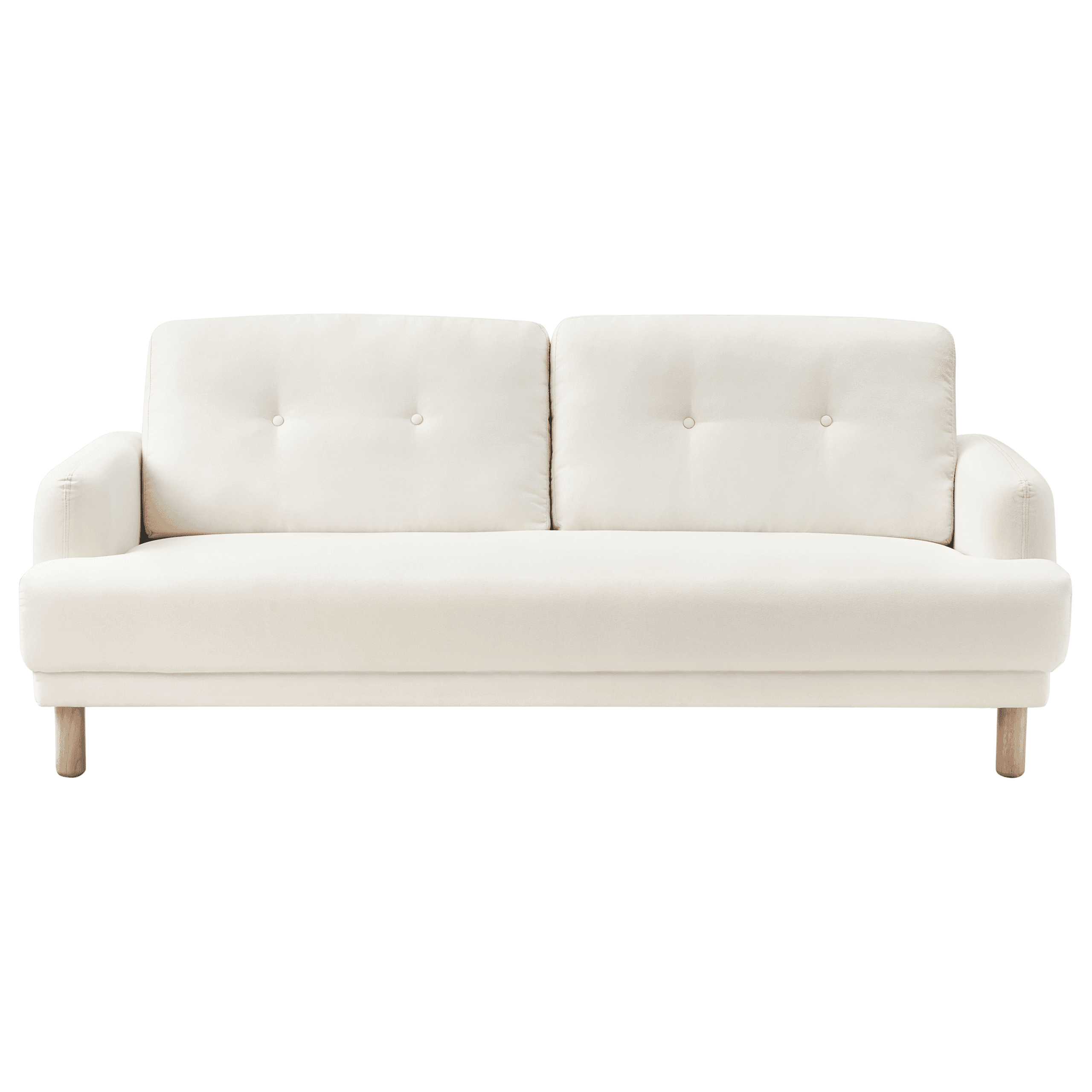 Sohva TUVE kangas Luonnonvalkoinen 3-istuttava – Beliani
