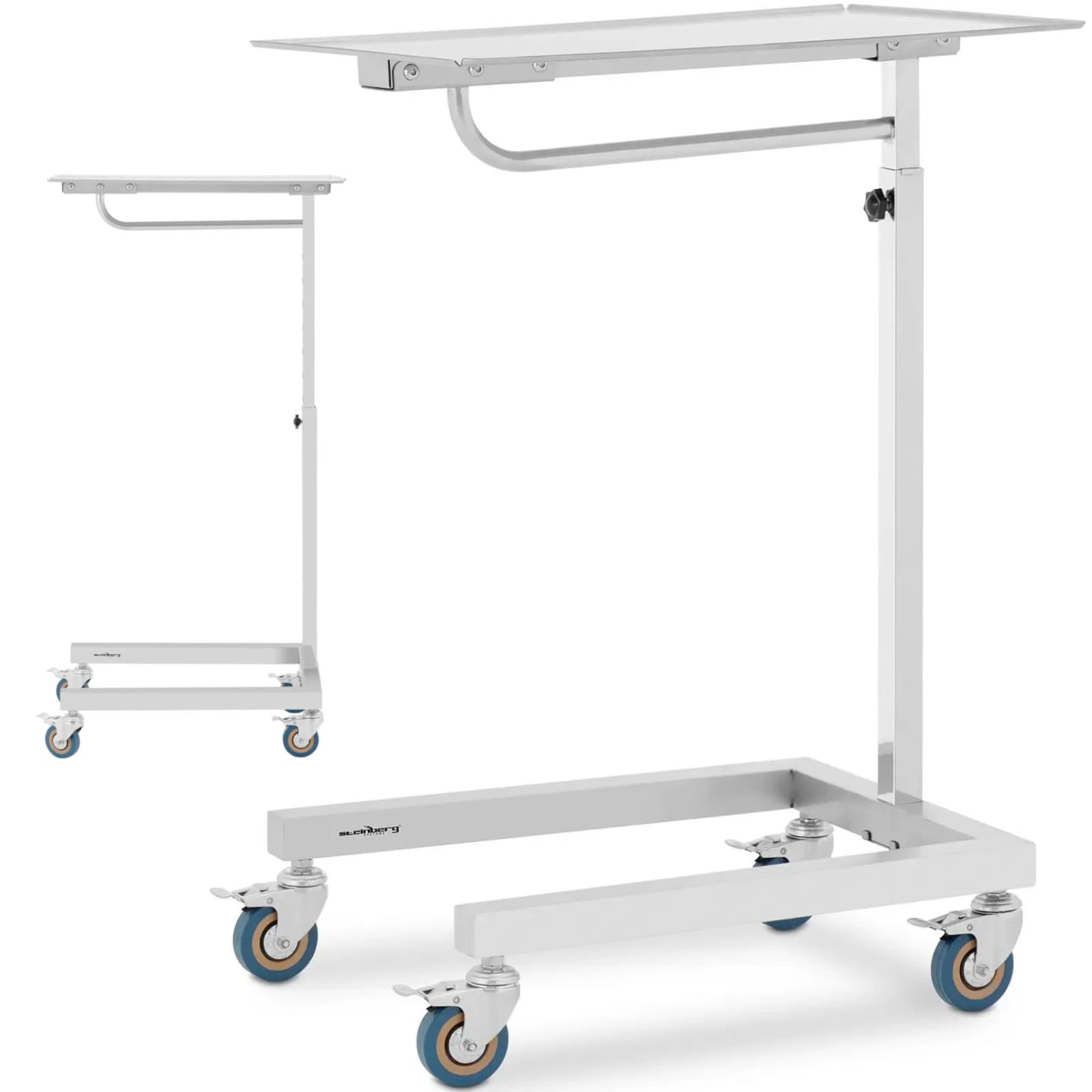 Pöytä, instrumenttikärry, hoitoavustaja, säädettävä, TERÄS 60 x 40 cm – Steinberg Systems