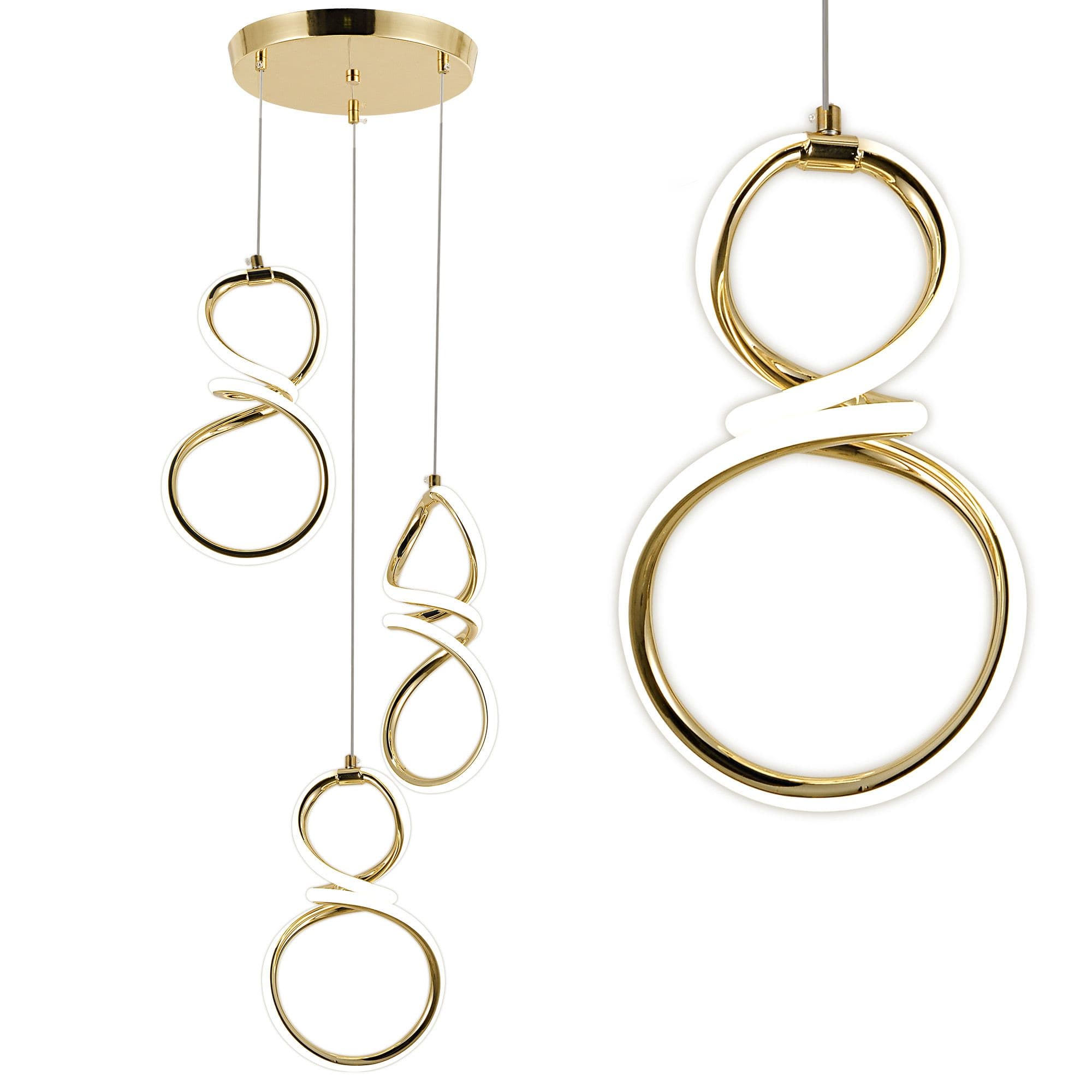 TOOLIGHT riippuva kattovalaisin G073-3CPR kulta, 132,5x17,5x29,5cm – Toolight