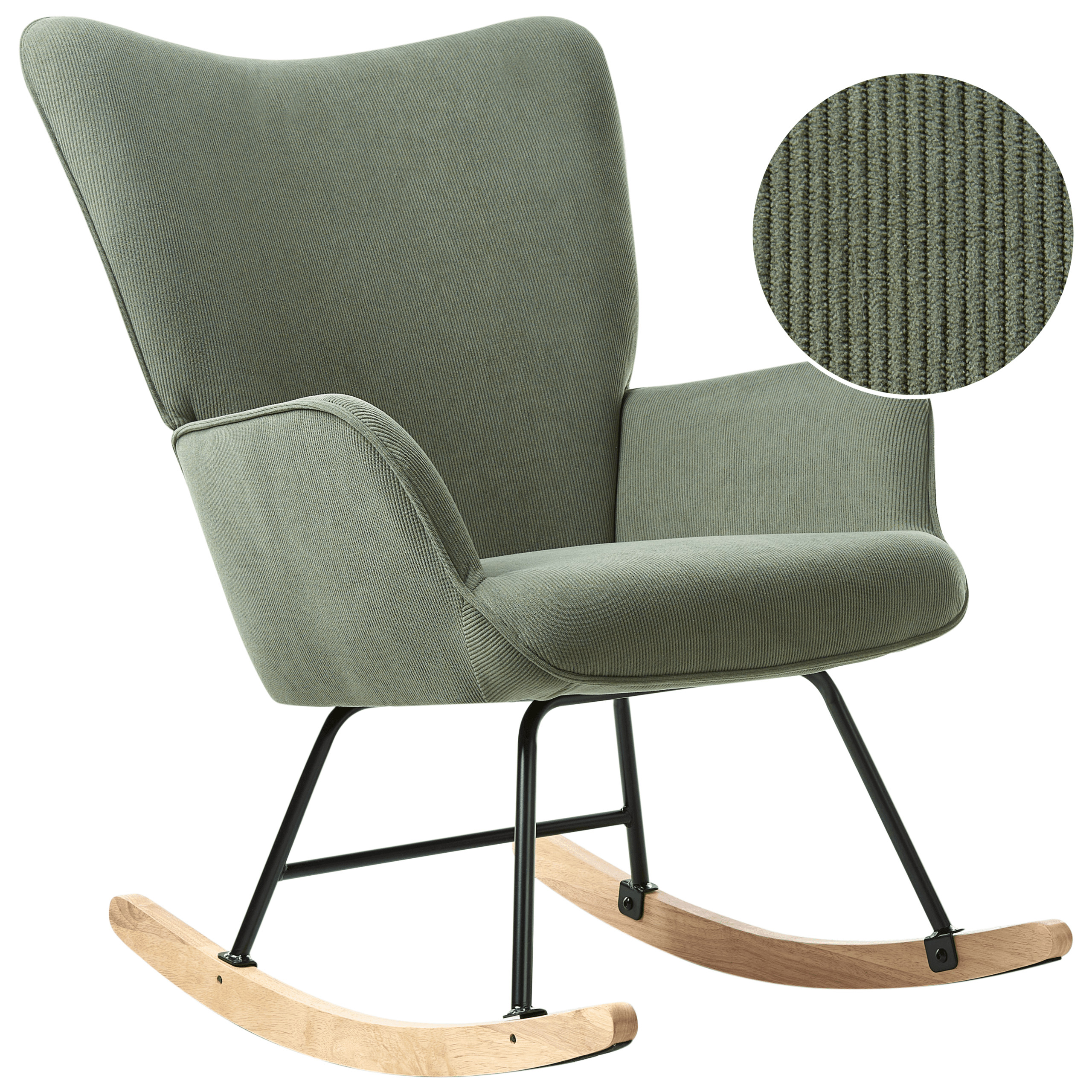 Keinutuoli ARSET vakosametti Tummanvihreä – Beliani