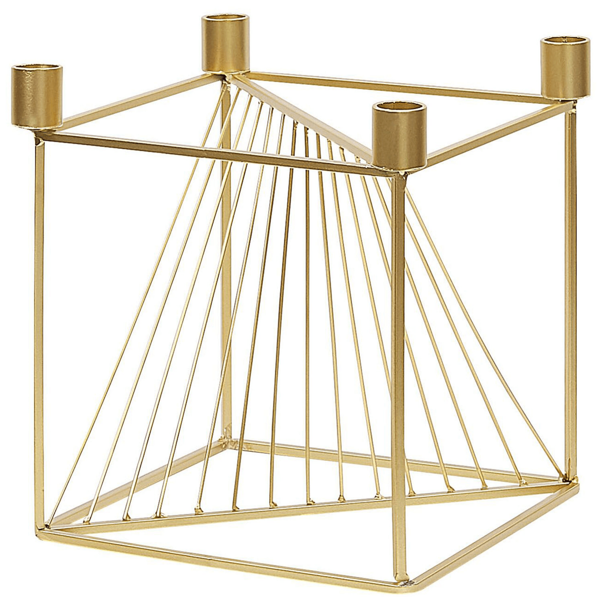 Kynttilänjalka MINDORO metalli 23 cm Kulta – Beliani