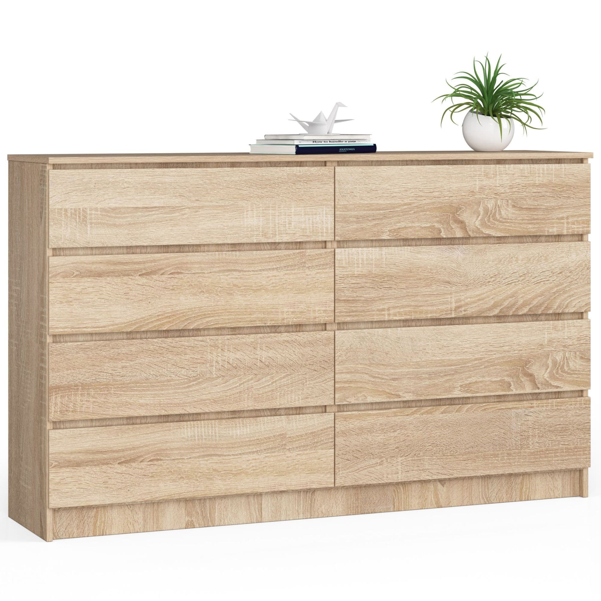 Akord Lipasto 8 laatikkoa Sonoma-tammi 160x40x99 – Akord