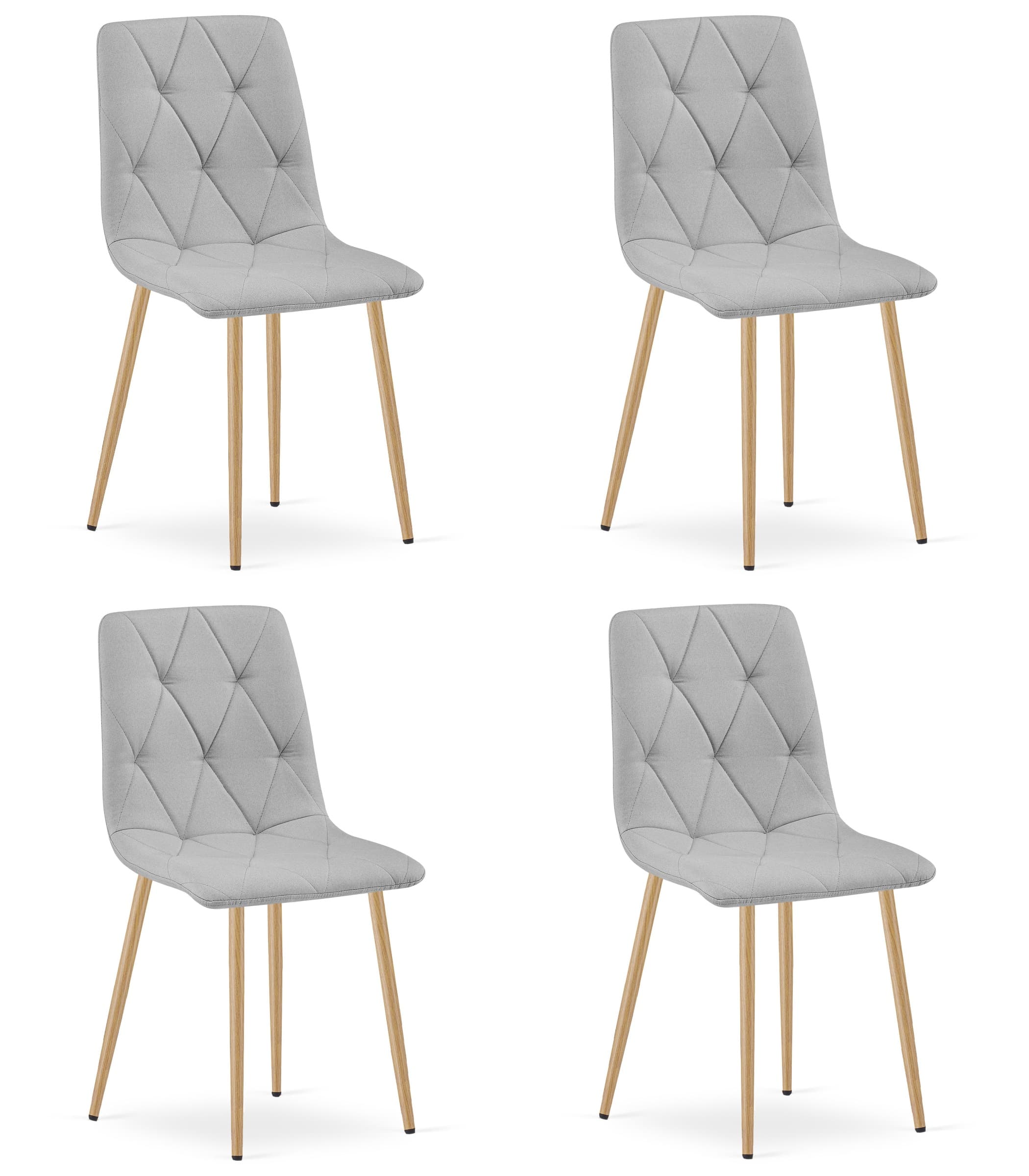 LIBRA-tuoli vaaleanharmaa kangas, puunväriset jalat (4 kpl) – Leobert