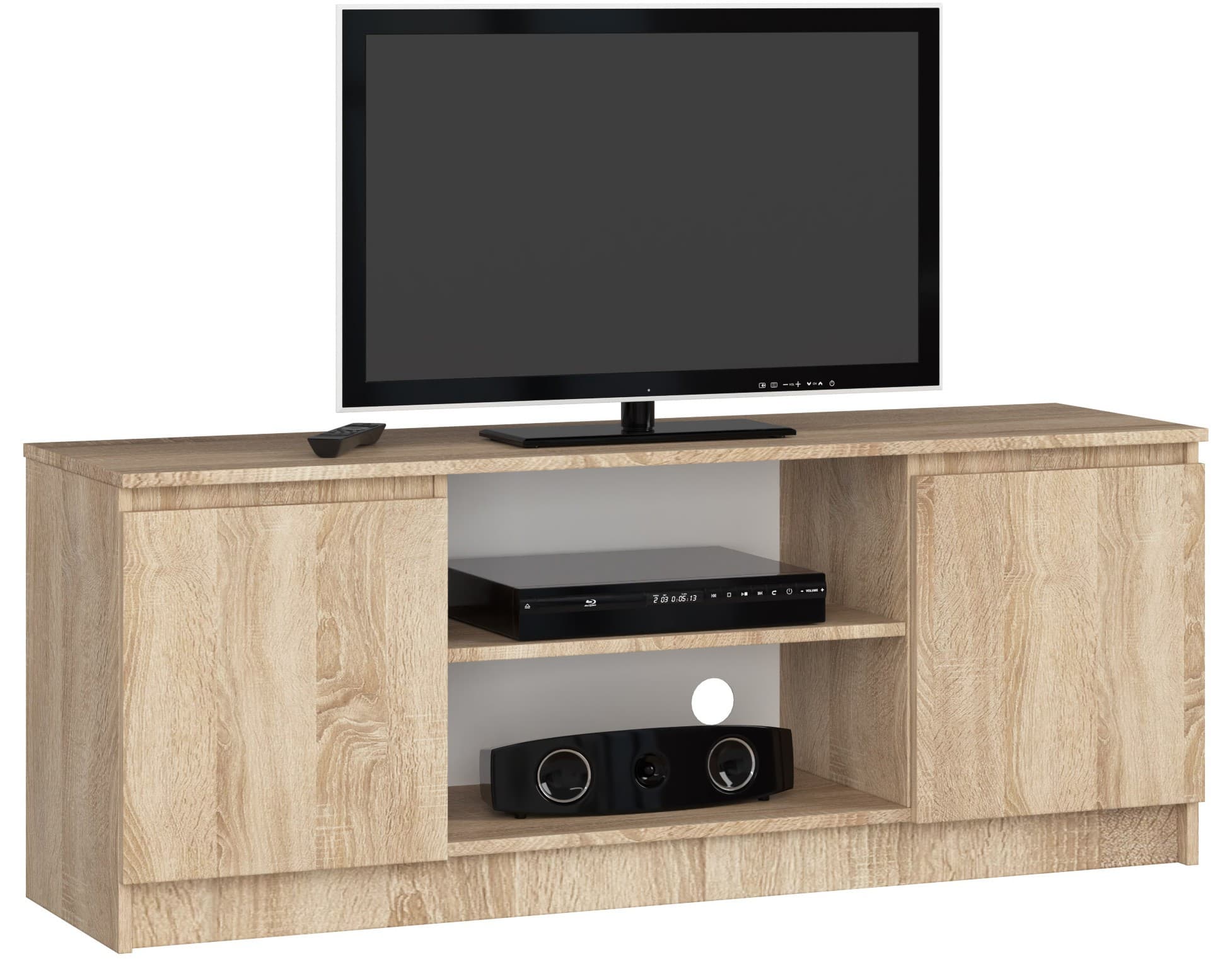 Akord TV-taso 2 Ovet 1 Hylly Sonoma-tammi 140x40x55 – Akord