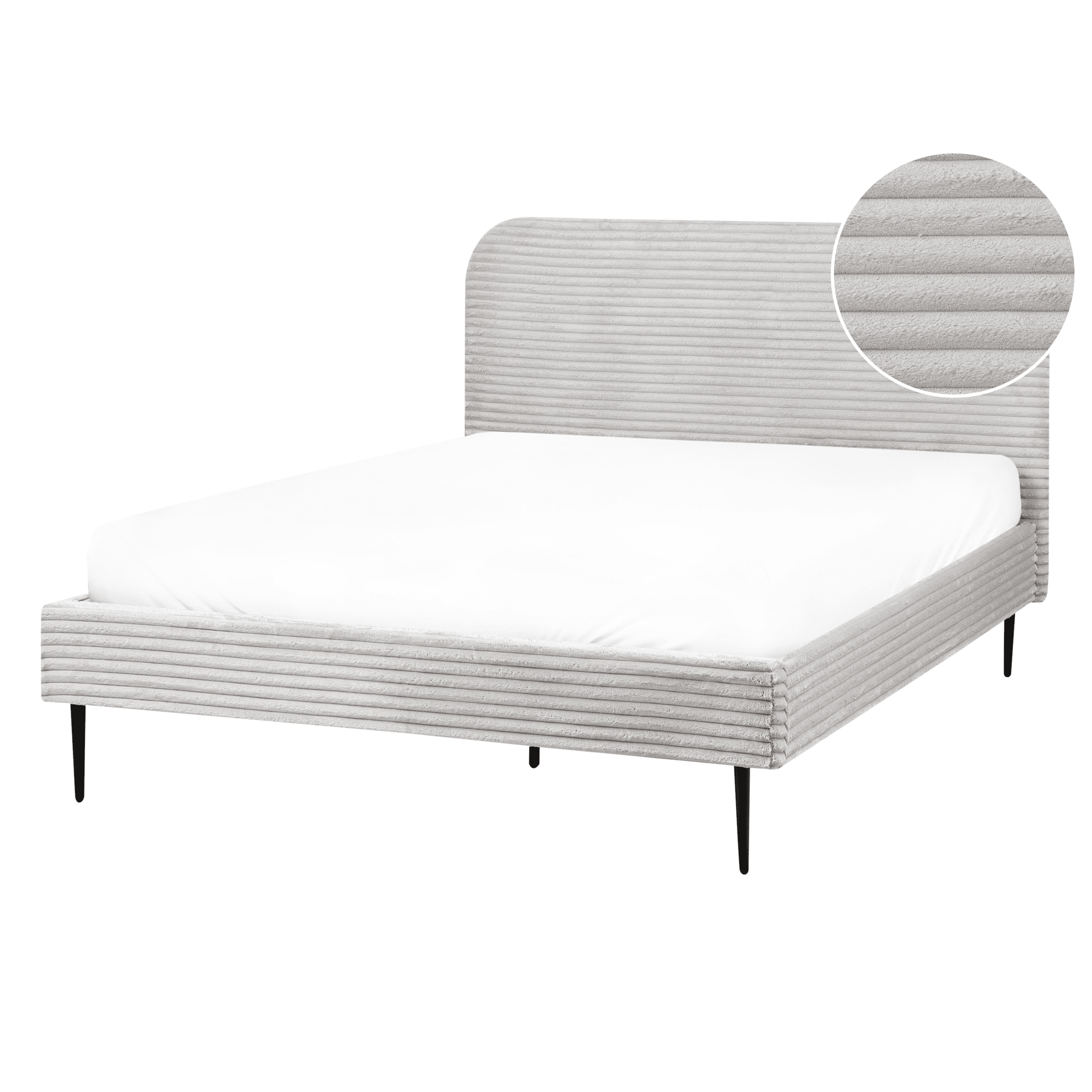 Sänky vakosametti FLAYAT 140 x 200 cm Vaaleanharmaa – Beliani