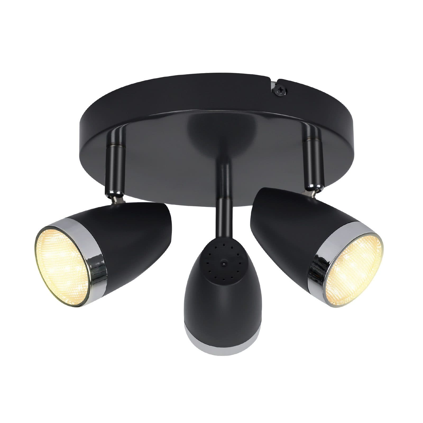 NETTLIFE Moderni 3- lamppuinen LED - kattospottivalaisin 4W musta 3000K 350° säädettävä