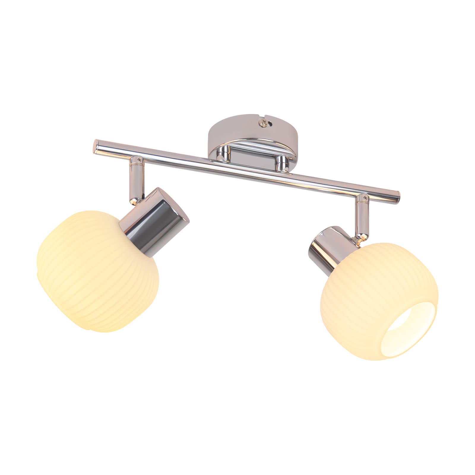 NETTLIFE 2 valkoinen kattokohdevalaisin E14 sisäkäyttöön vintage - lasivarjostin kohdevalaisimella ilman lamppuja