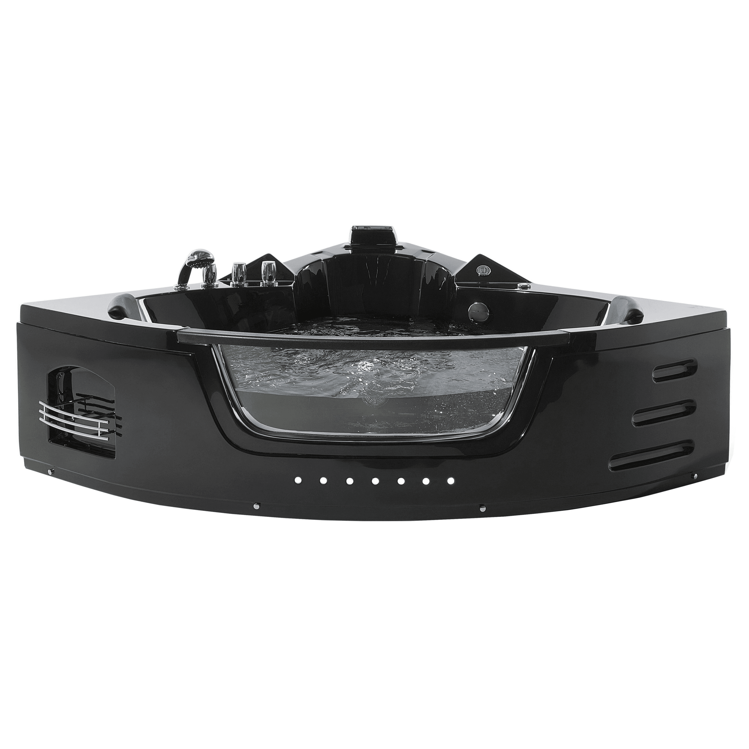 Kulmaporeamme LED-valolla MARTINICA 198 x 144 cm Musta