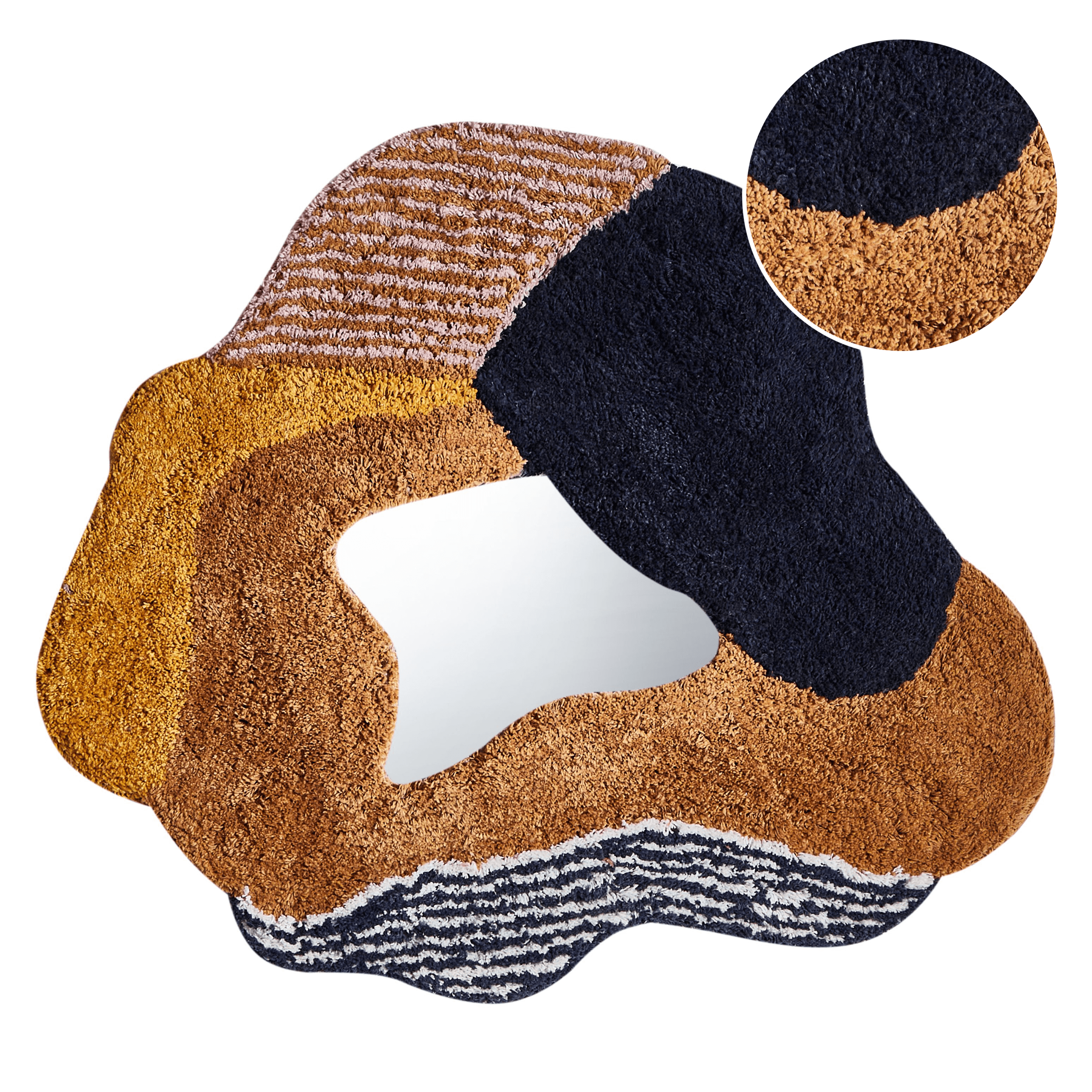 Seinäpeili ABASZA 60 cm 62 cm puuvilla Monivärinen – Beliani