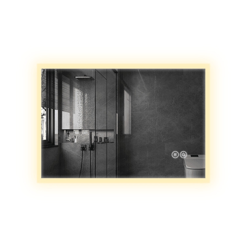 NETTLIFE peili Valolla, 100x60cm, LED - seinäpeili, räjähdyssuojattu, lasinen Kylpyhuoneen, peili Kosketusnäytöllä