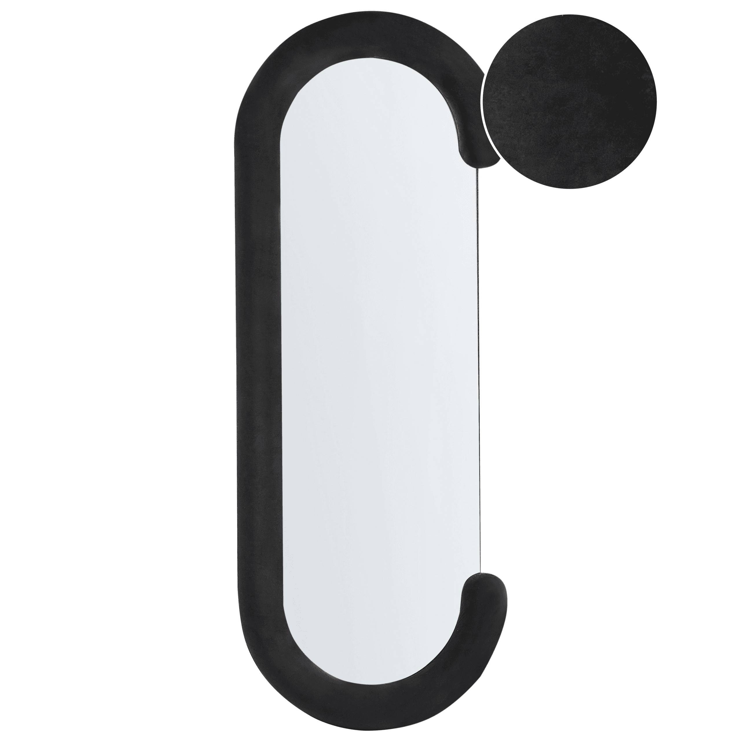 Seinäpeili LOCHES 54 cm 158 cm sametti Musta