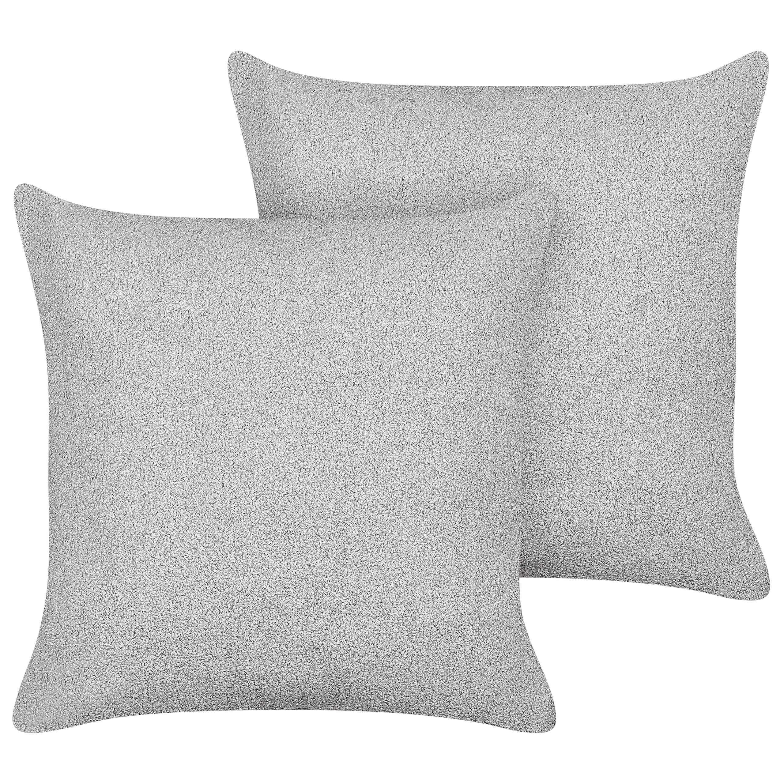 Koristetyynysetti 2 kpl LEUZEA buklee 60 x 60 cm Harmaa Hillitty