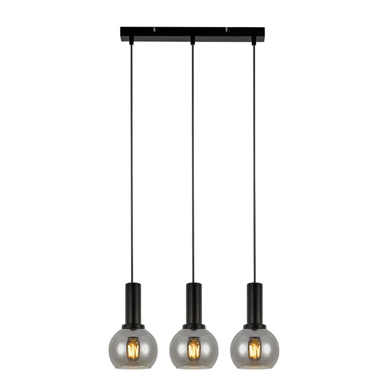 NETTLIFE Vintage-riippuvalaisin, 3 liekkiä, lasinen riippuvalaisin, E27, ruokailuhuoneen teollisuusvalaisin, korkeussäädettävä – Nettlife