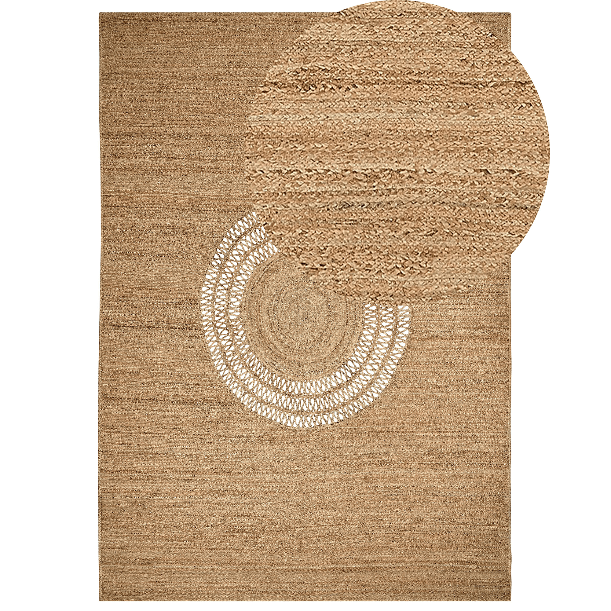 Matto BOGAZOREN Beige 160 x 230 cm juutti – Beliani
