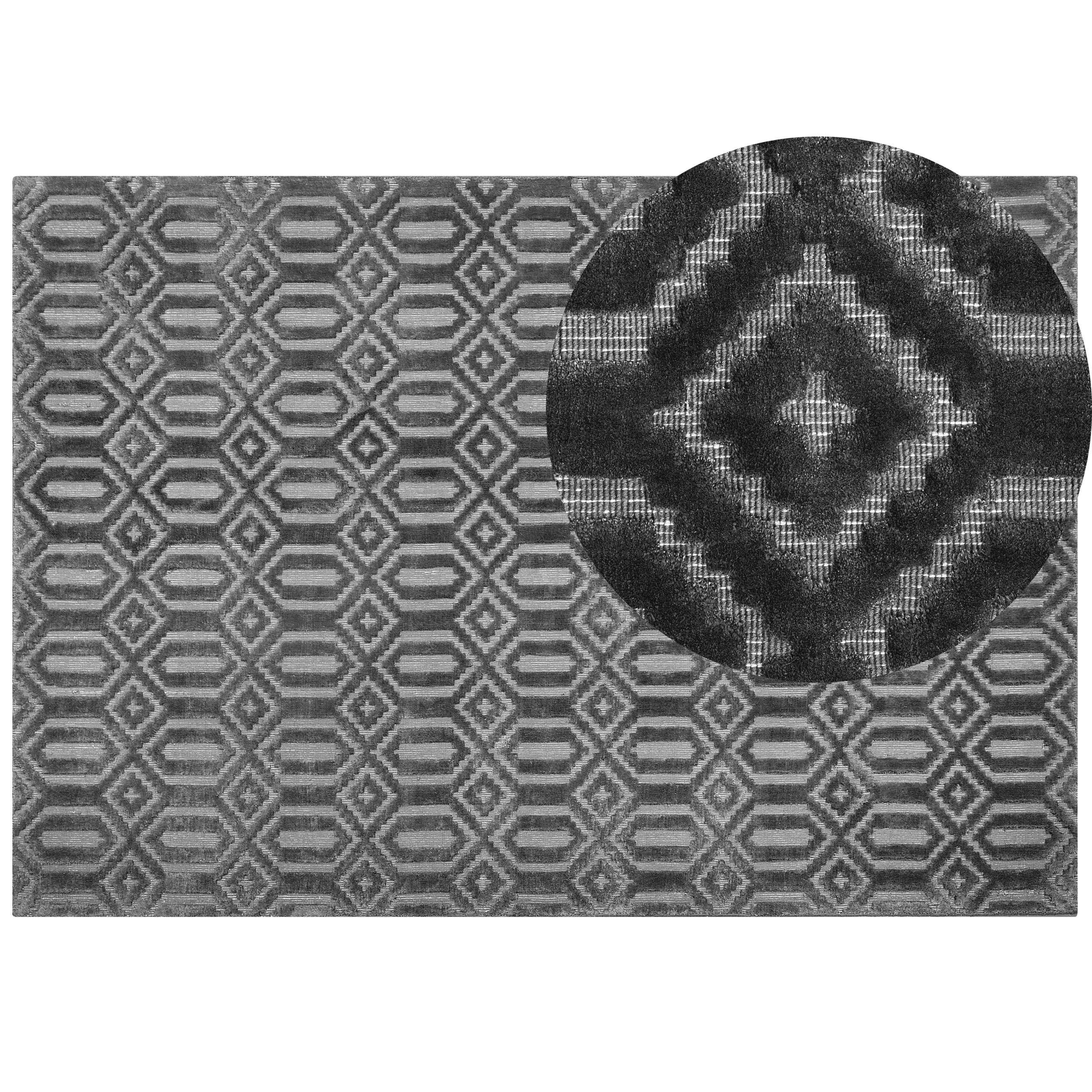 Matto ADATEPE Tummanharmaa 160 x 230 cm viskoosi – Beliani