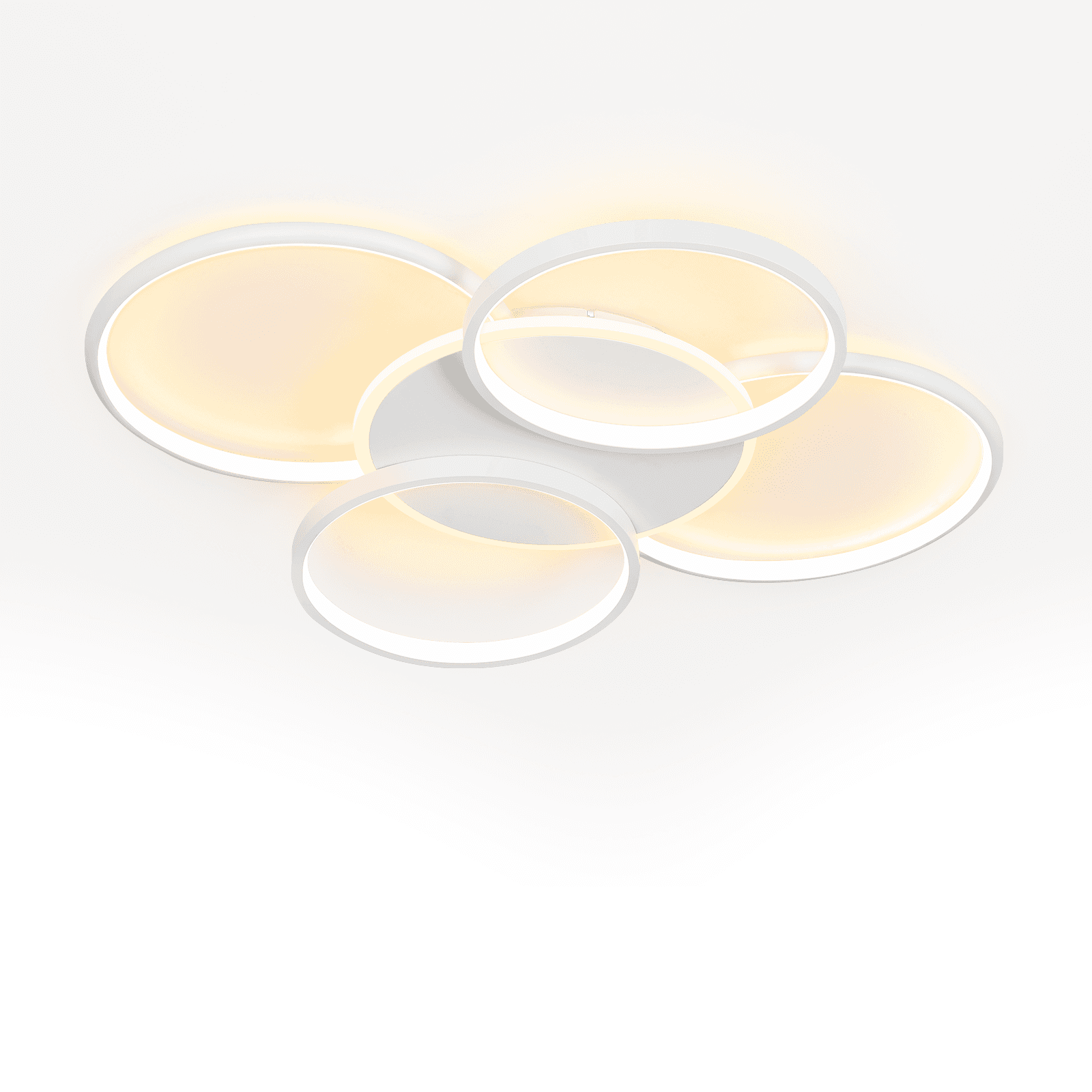 NETTLIFE LED - kattovalaisin, olohuoneeseen, himmennettävä, 70WKaukosäätimellä, 5, rengasta Valkoinen, moderni, akryyli, himmennettävä – Nettlife