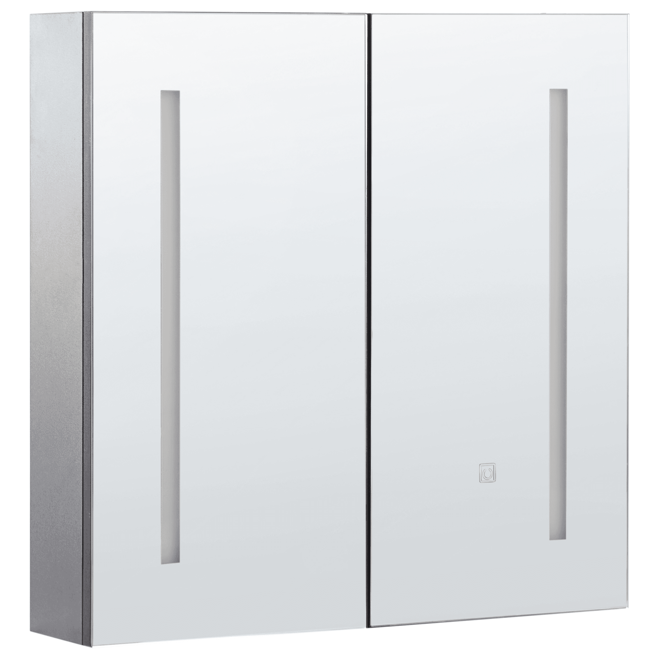 Kylpyhuoneen peilikaappi LED-valo CHABUNCO 60 cm 60 cm Musta