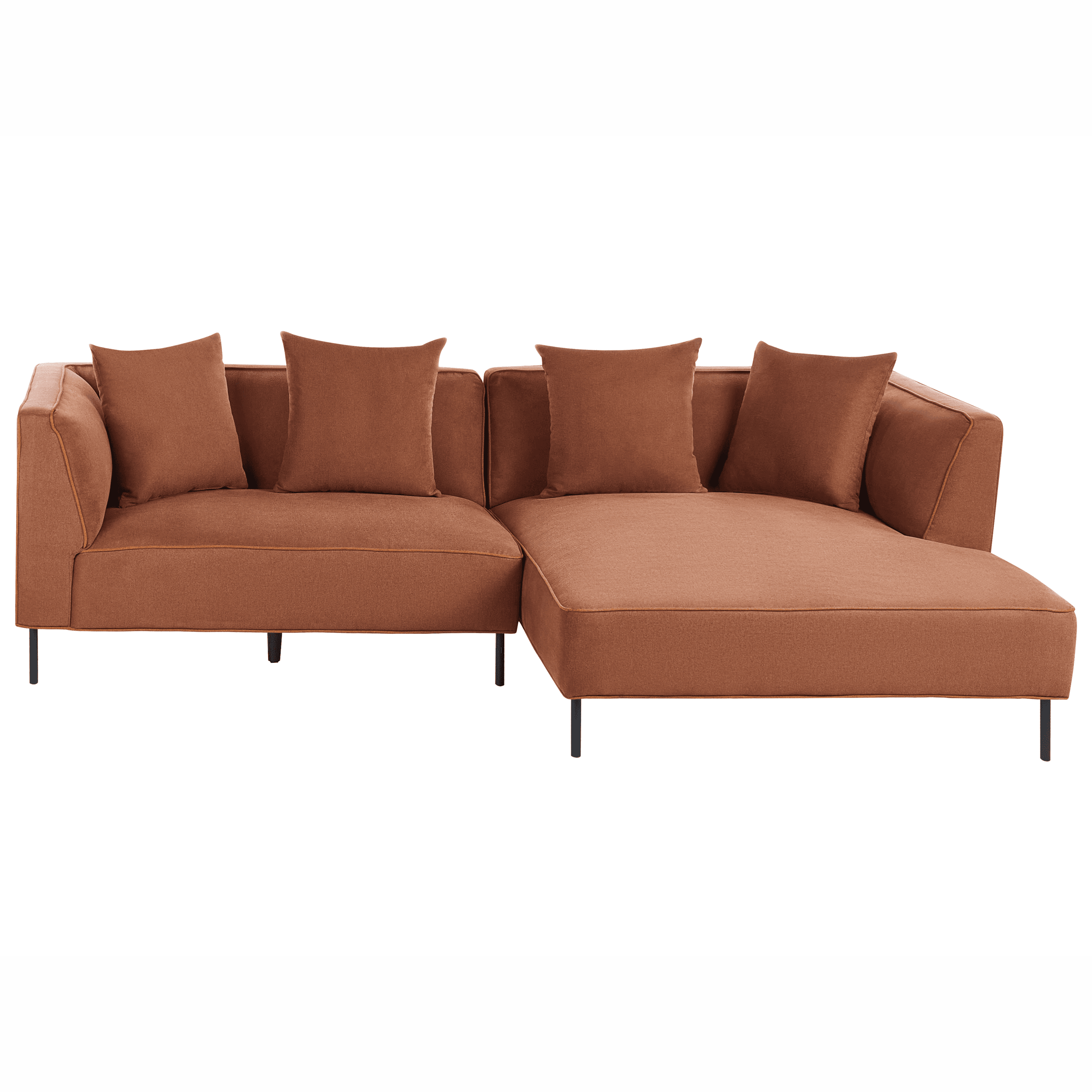 Kulmasohva 3-istuttava SATER kangas Ruskea Vasen – Beliani