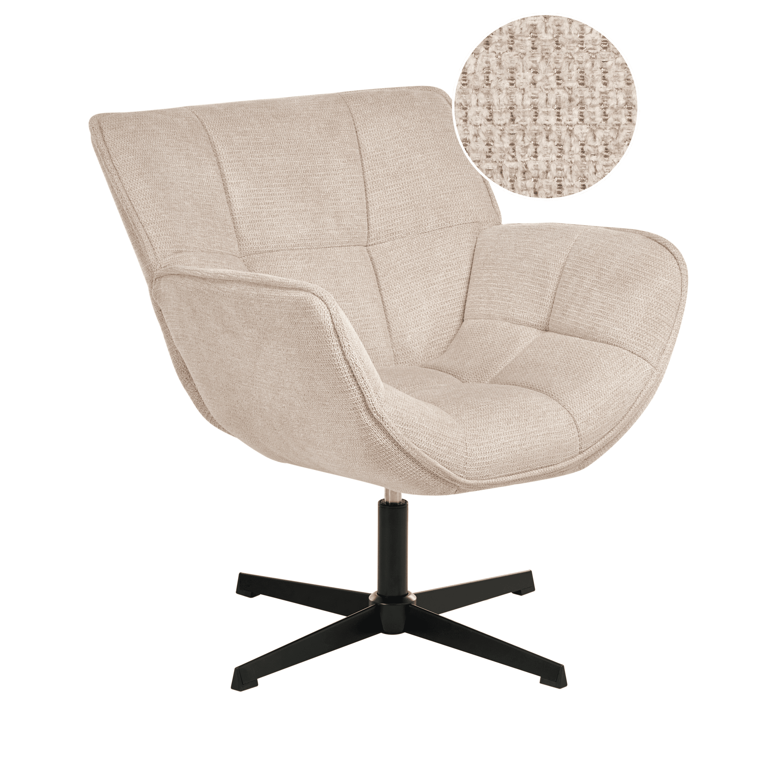Pyörivä nojatuoli AUMA kangas Beige – Beliani