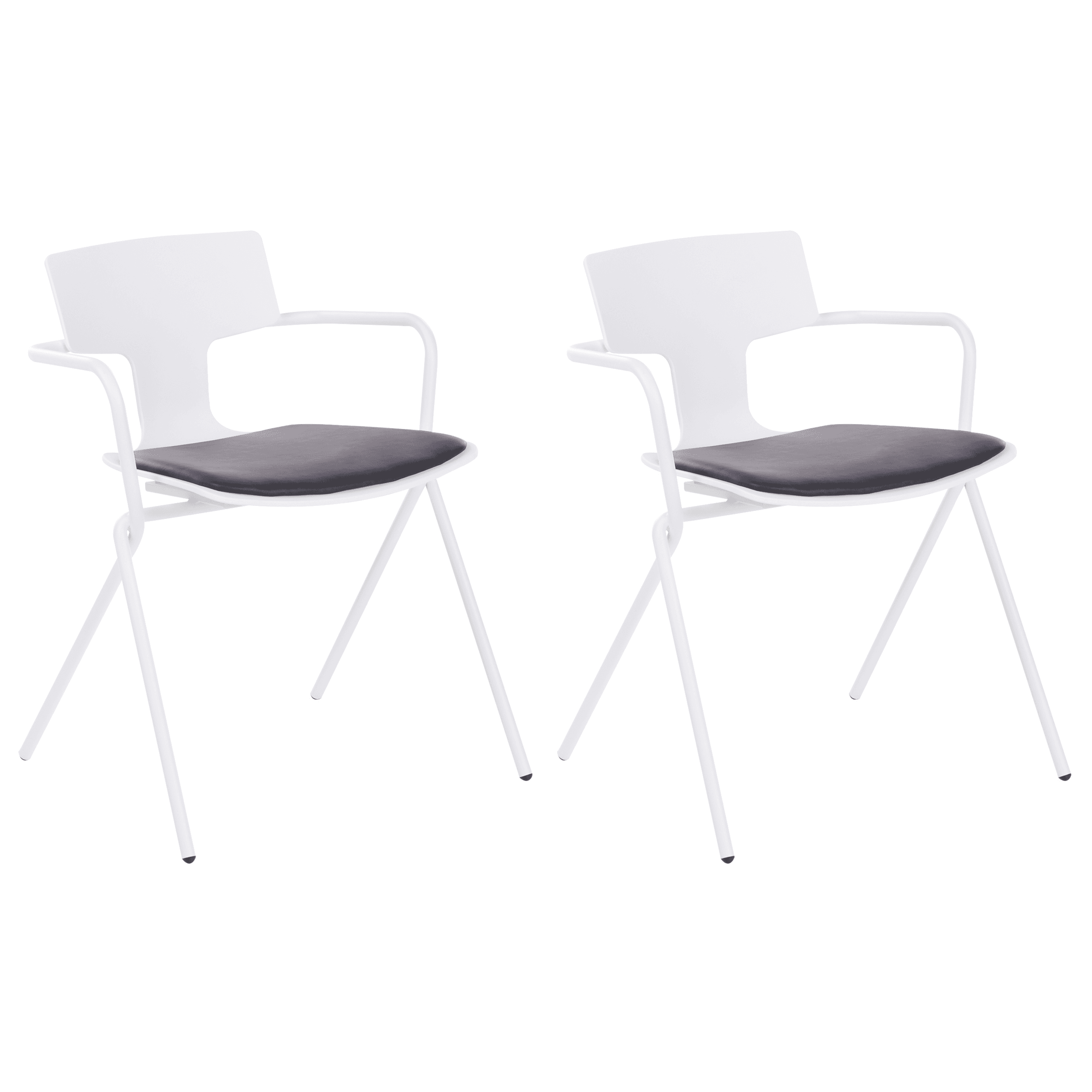 Ruokatuolisetti 2 kpl MANSON Musta/valkoinen – Beliani