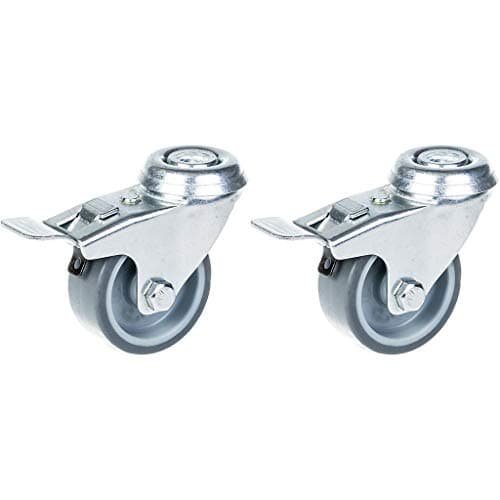 50mm 2 pyörä harmaalla kumirenkaalla, kääntyvä jarrullinen, 80kg kantavuus, 2 kpl:n sarja. – Parnells