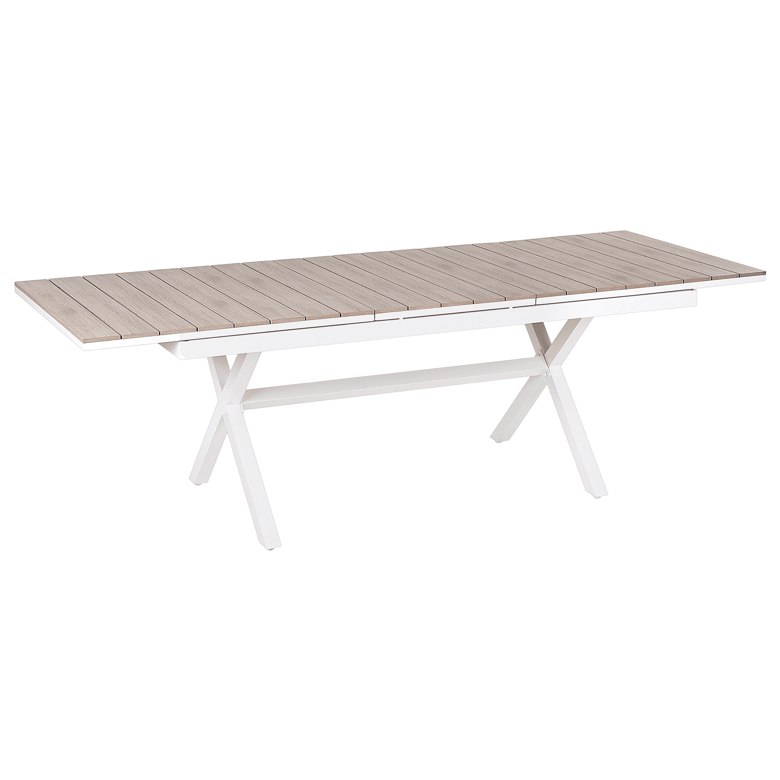 Jatkettava puutarhapöytä FANES 184/242 cm 90 cm metalli Valkoinen