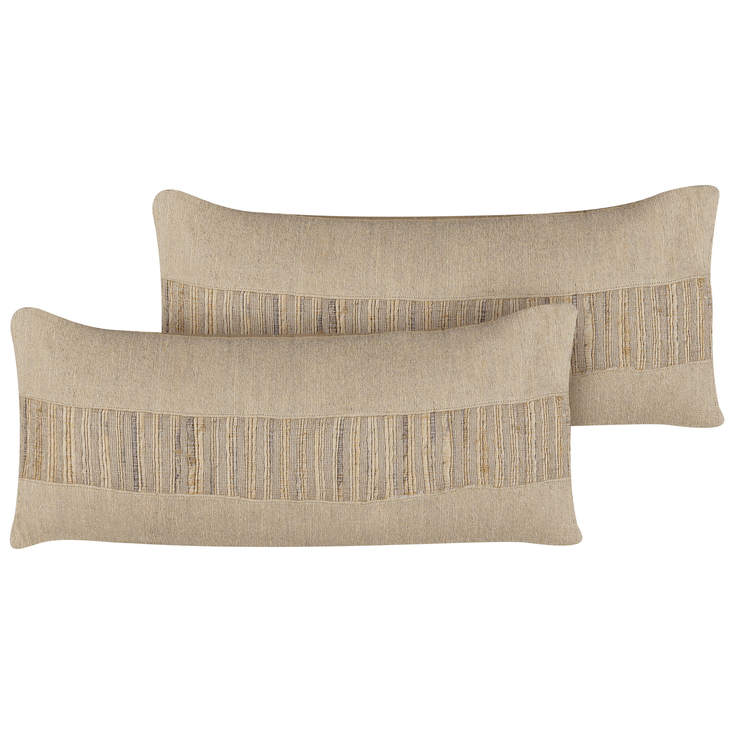 Koristetyynysetti 2 kpl LUINA juutti 30 x 70 cm Beige Hillitty