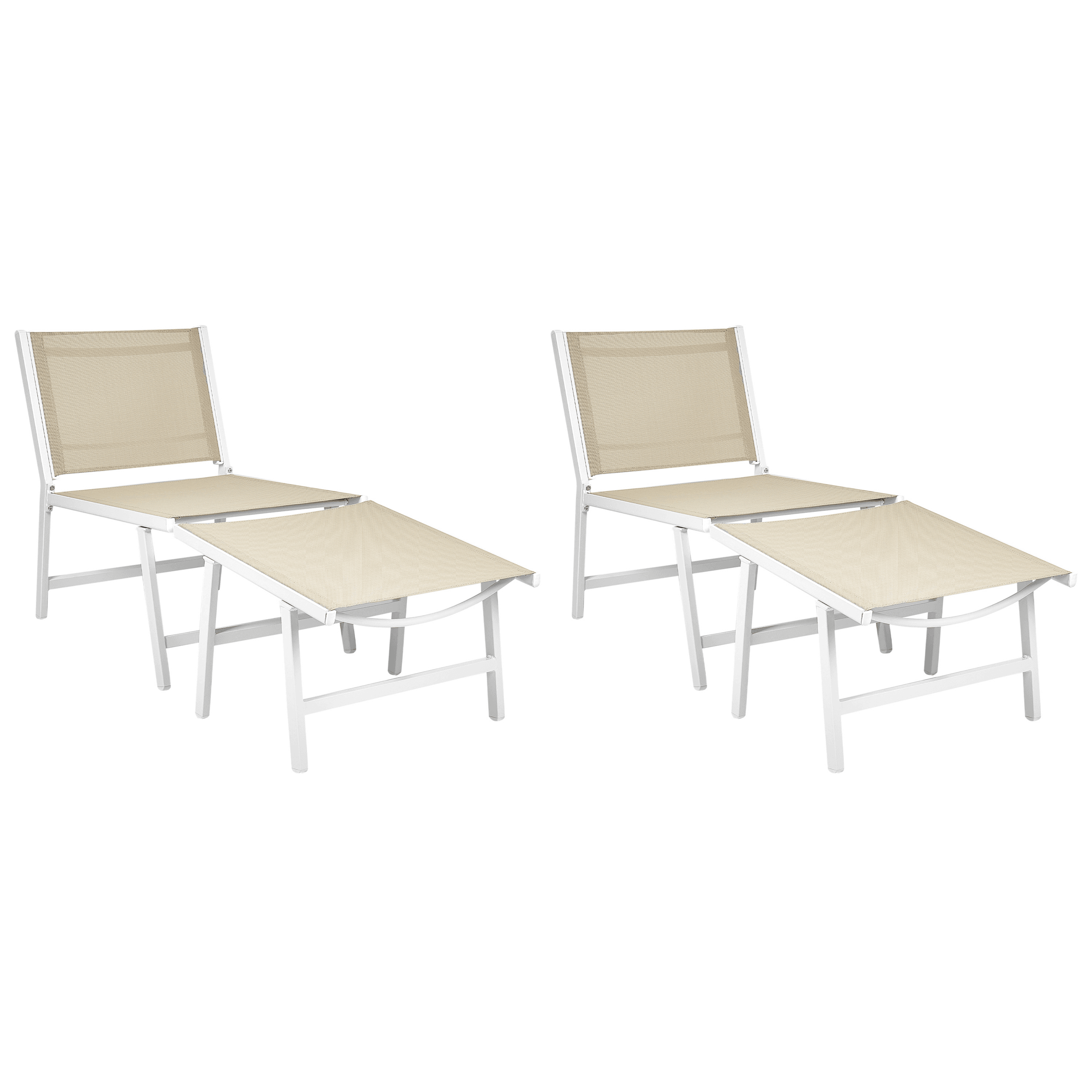 Puutarhatuolisetti 2 kpl MARCEDDI ja rahi metalli Valkoinen/beige