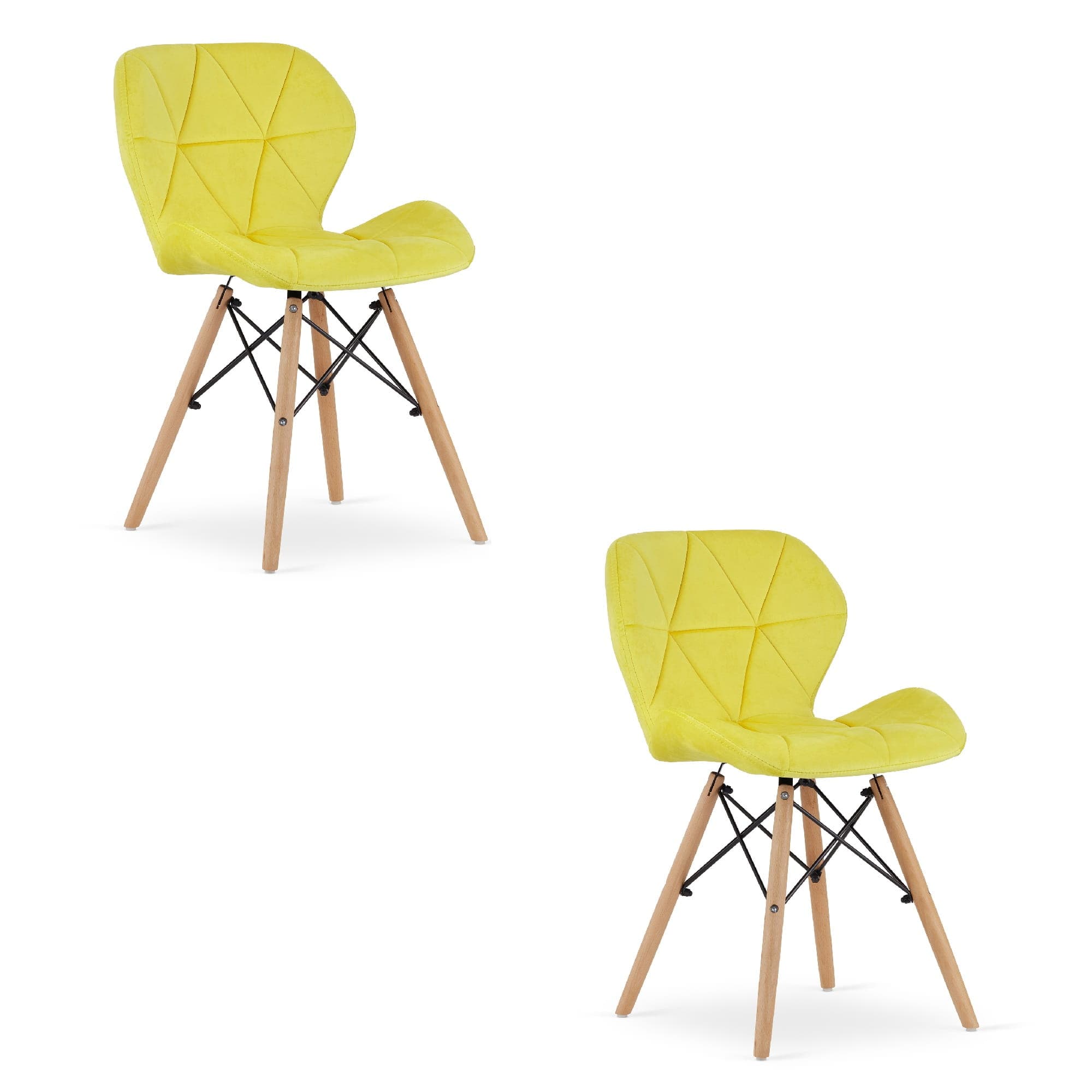 LAGO samettituoli, keltainen (2 kpl) – Leobert