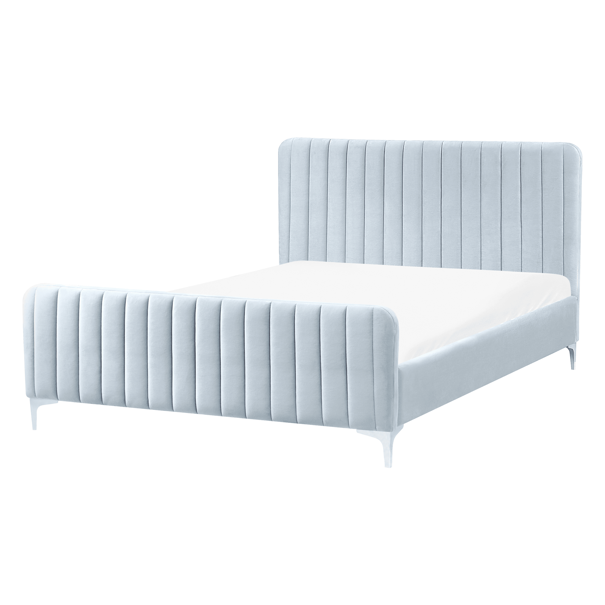 Sänky sametti LUNAN 140 x 200 cm Vaaleansininen