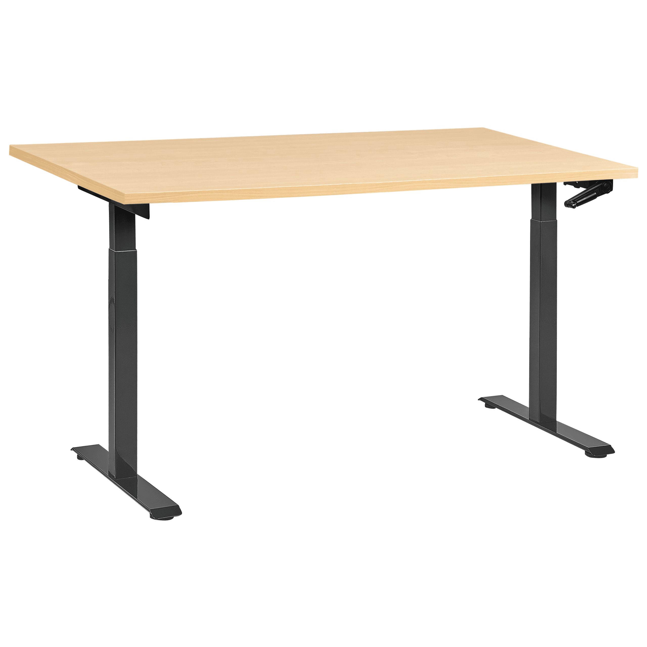 Manuaalisesti säädettävä työpöytä DESTINES Musta/vaaleanruskea 160 cm 72 cm