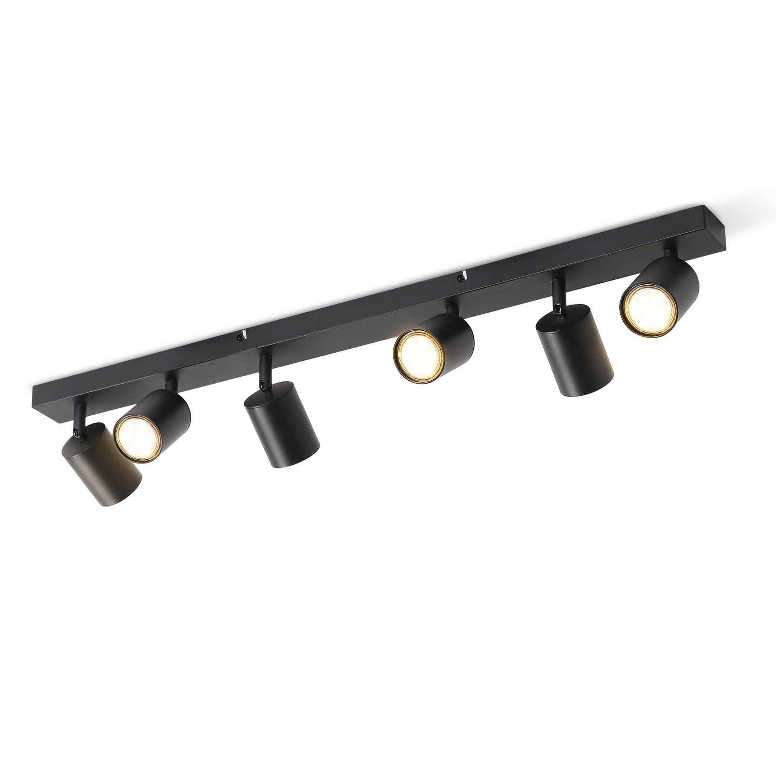 NETTLIFE 6 mustaa LED - kattospottivalaisinta 330° säädettävä GU10 olohuoneeseen, makuuhuoneeseen, keittiöön, ilman polttimoa