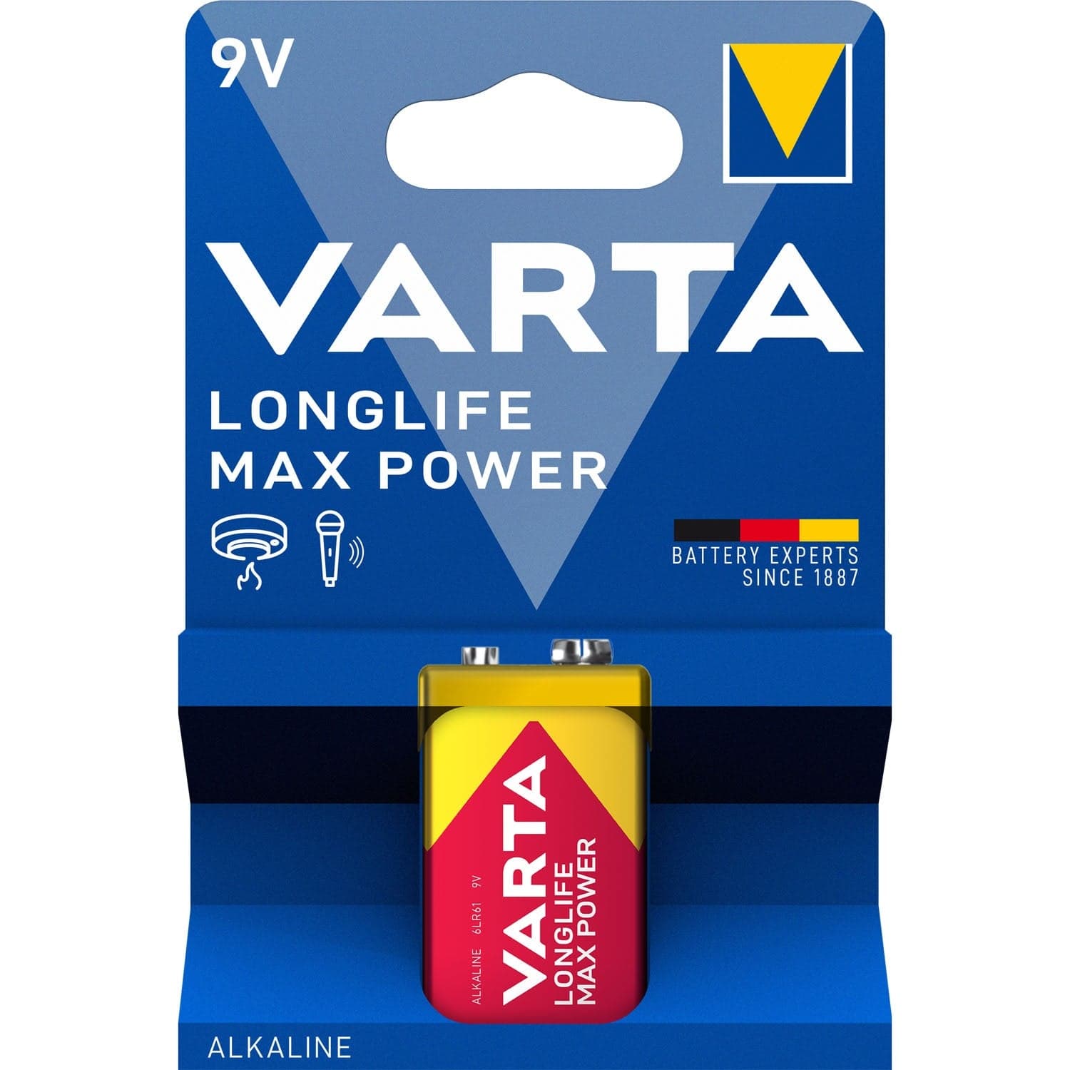 9 V alkaliparisto, pitkäkestoinen virta laitteille