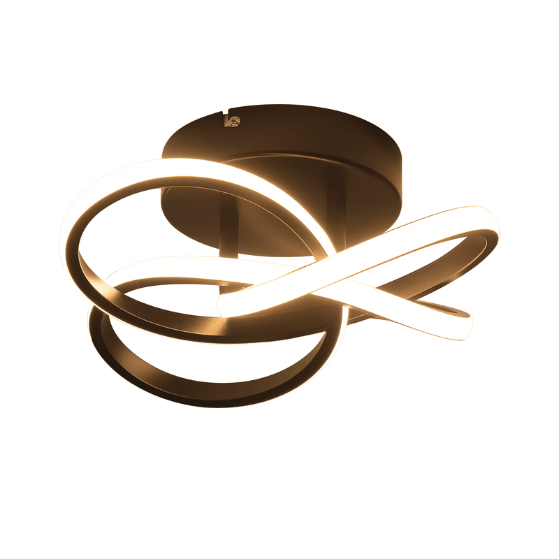 NETTLIFE LED-kattovalaisin keittiöön - 28 W musta keittiövalaisin, moderni nelilehtinen muotoilu, makuuhuonevalaisin, 3000 K, lämmin valkoinen – Nettlife