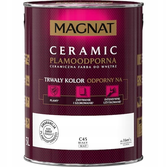 Magnat Ceramic C45 5L likaa hylkivä keraaminen maali, valkoinen