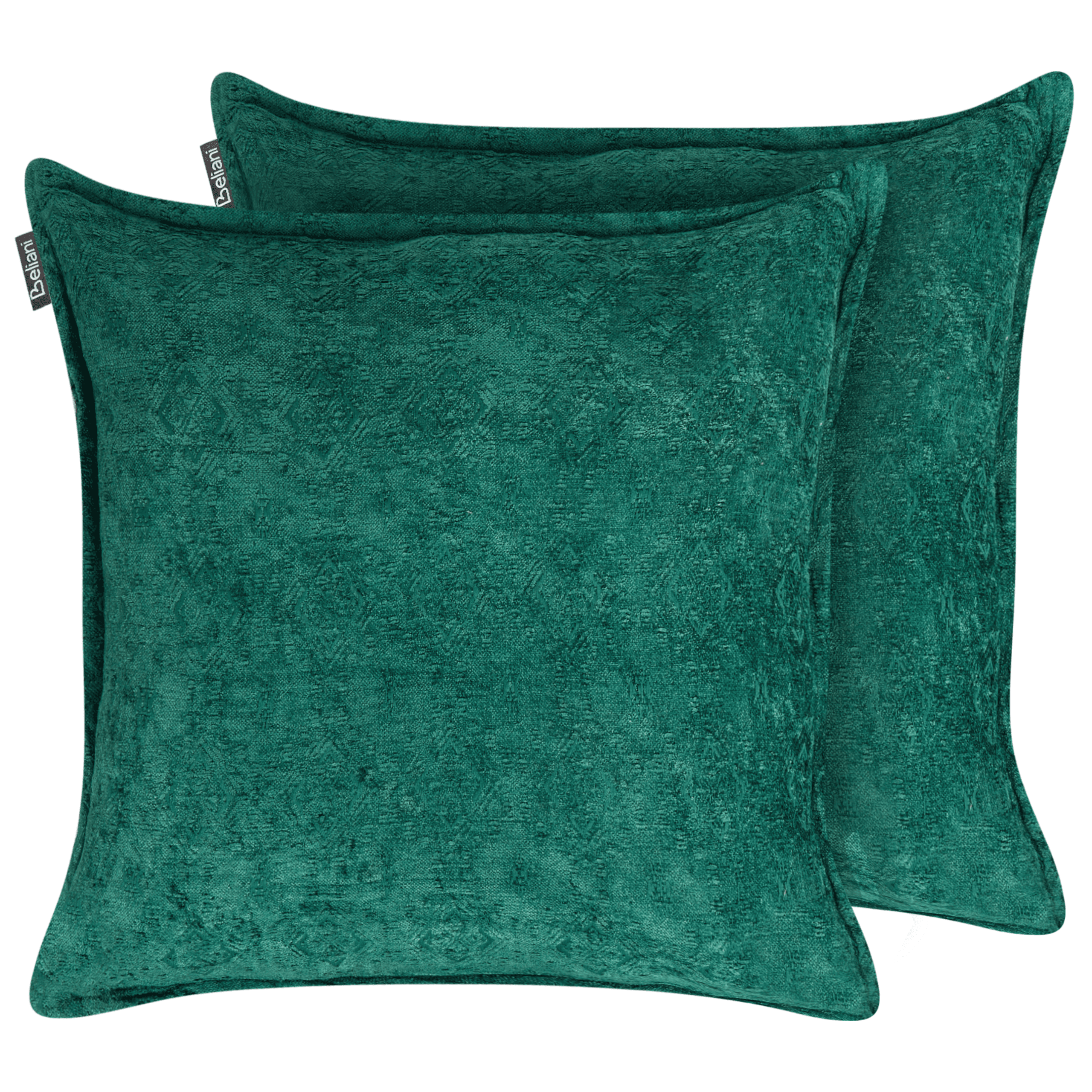 Koristetyynysetti 2 kpl VERPIS puuvilla 50 x 50 cm Smaragdinvihreä Hillitty