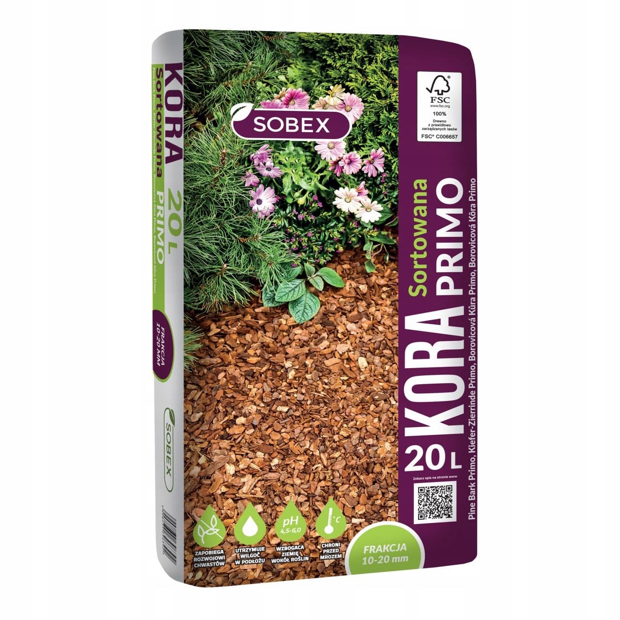 Mäntypuutarha havupuukuori 20L 10-20mm – Sobex