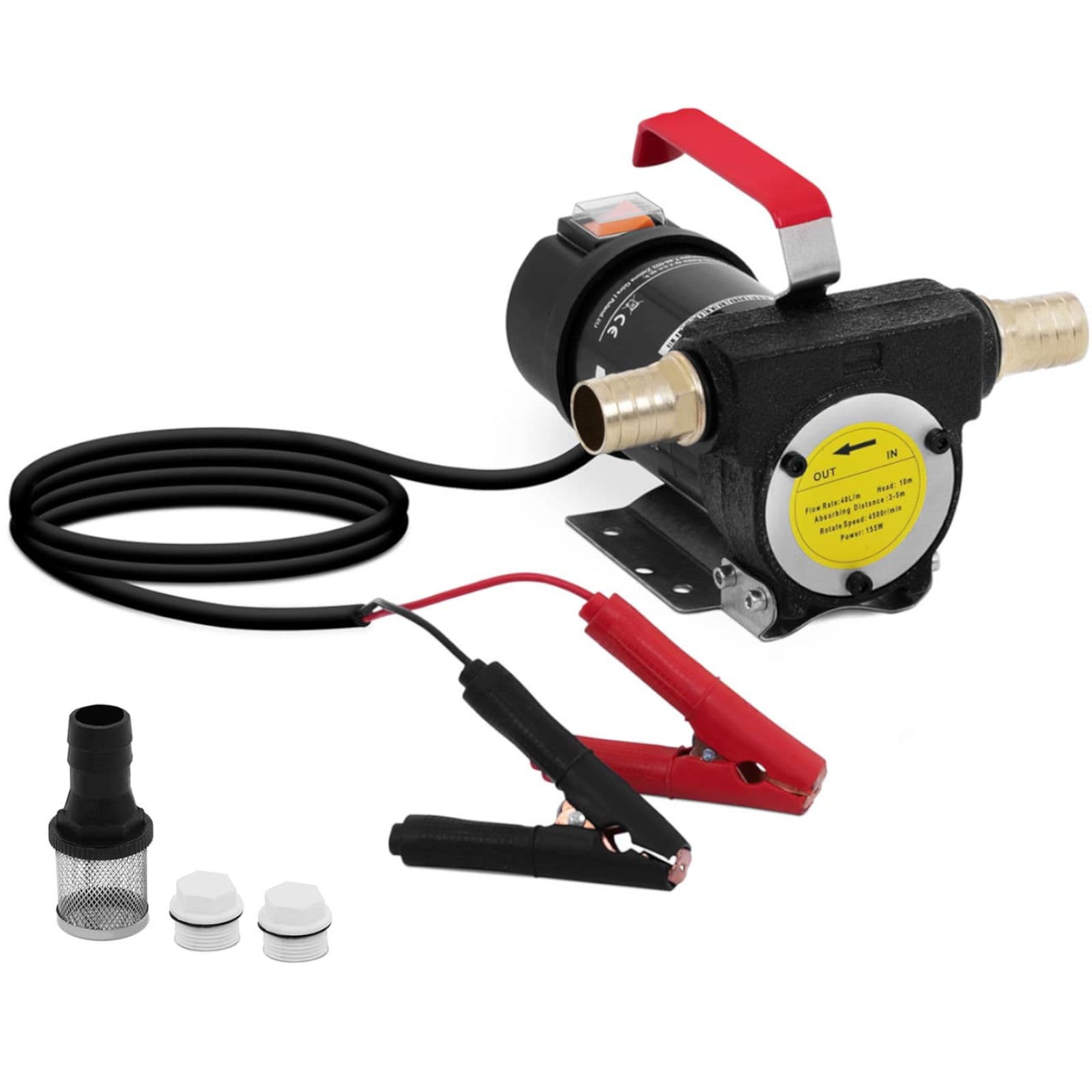 Sähköpumppu dieselpolttoaineen tyhjentämiseen, itseimevä, IP55, 12 V, 155 W, 40 l/min – MSW